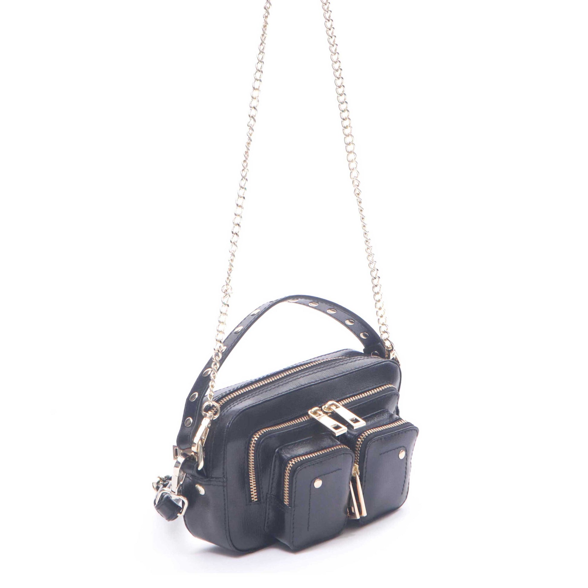 Núnoo Helena Florence Black w. Gold Small bag Black