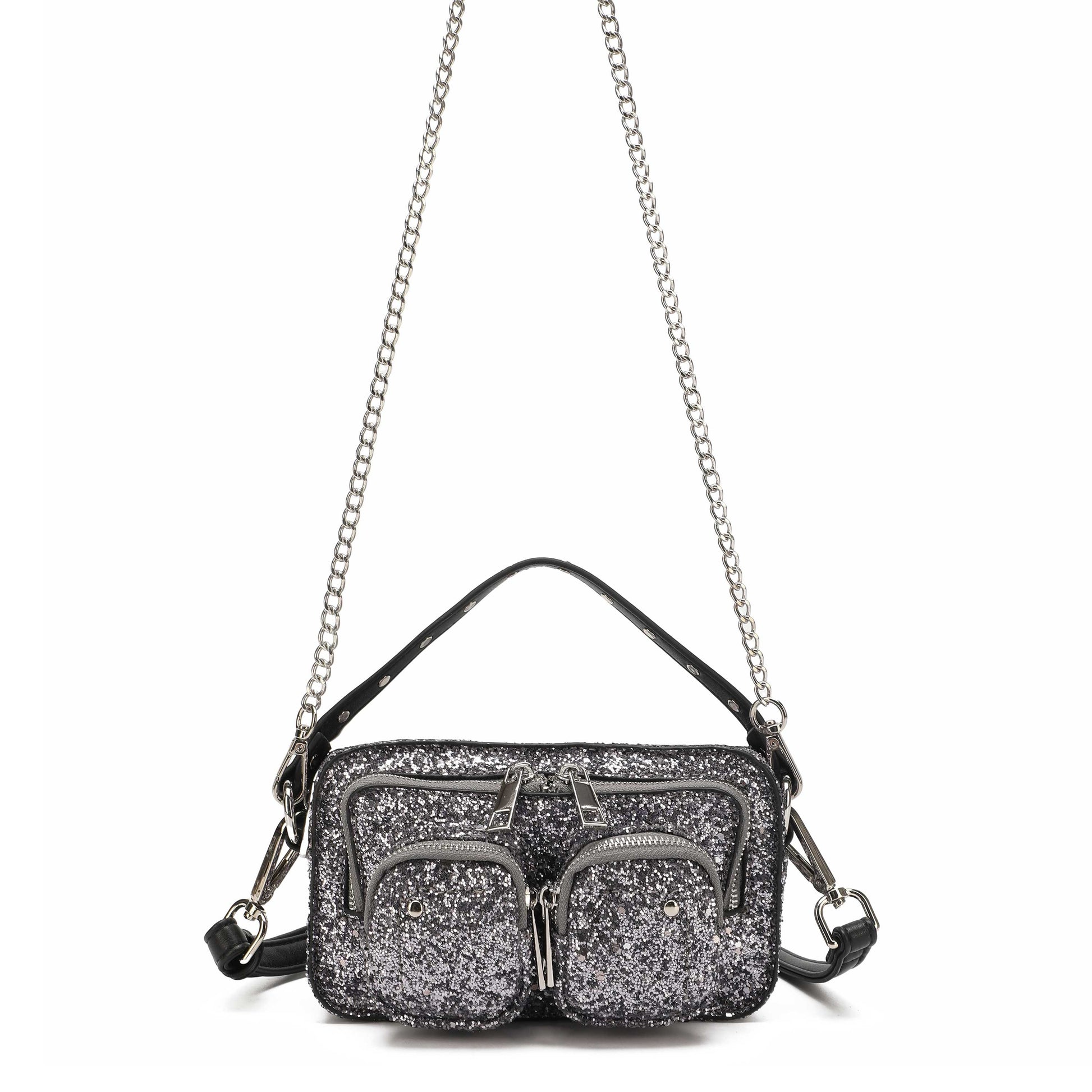 Núnoo Helena Glitter Silver Small bag Silver