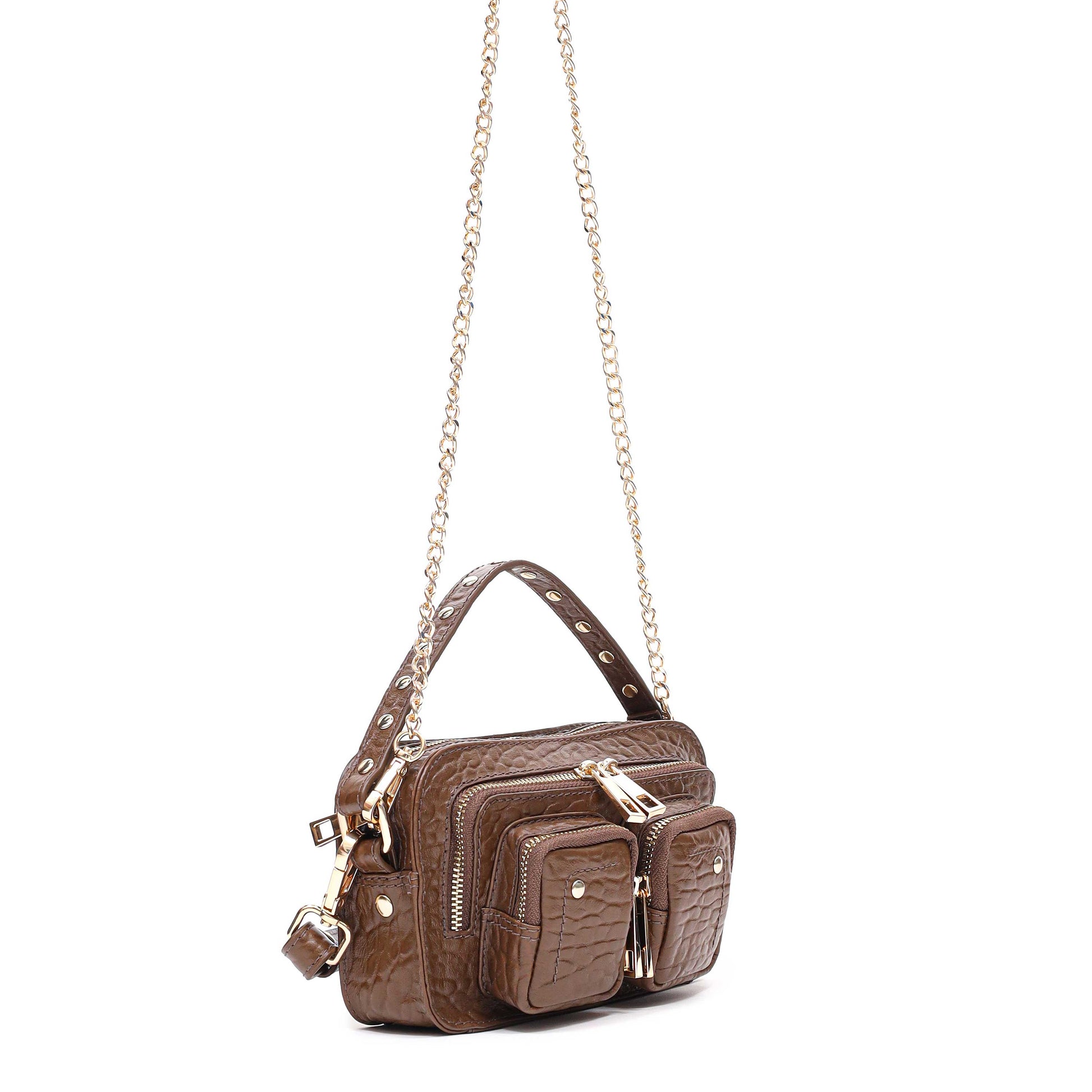 Núnoo Helena New Zealand Brown w. Gold Small bag Brown