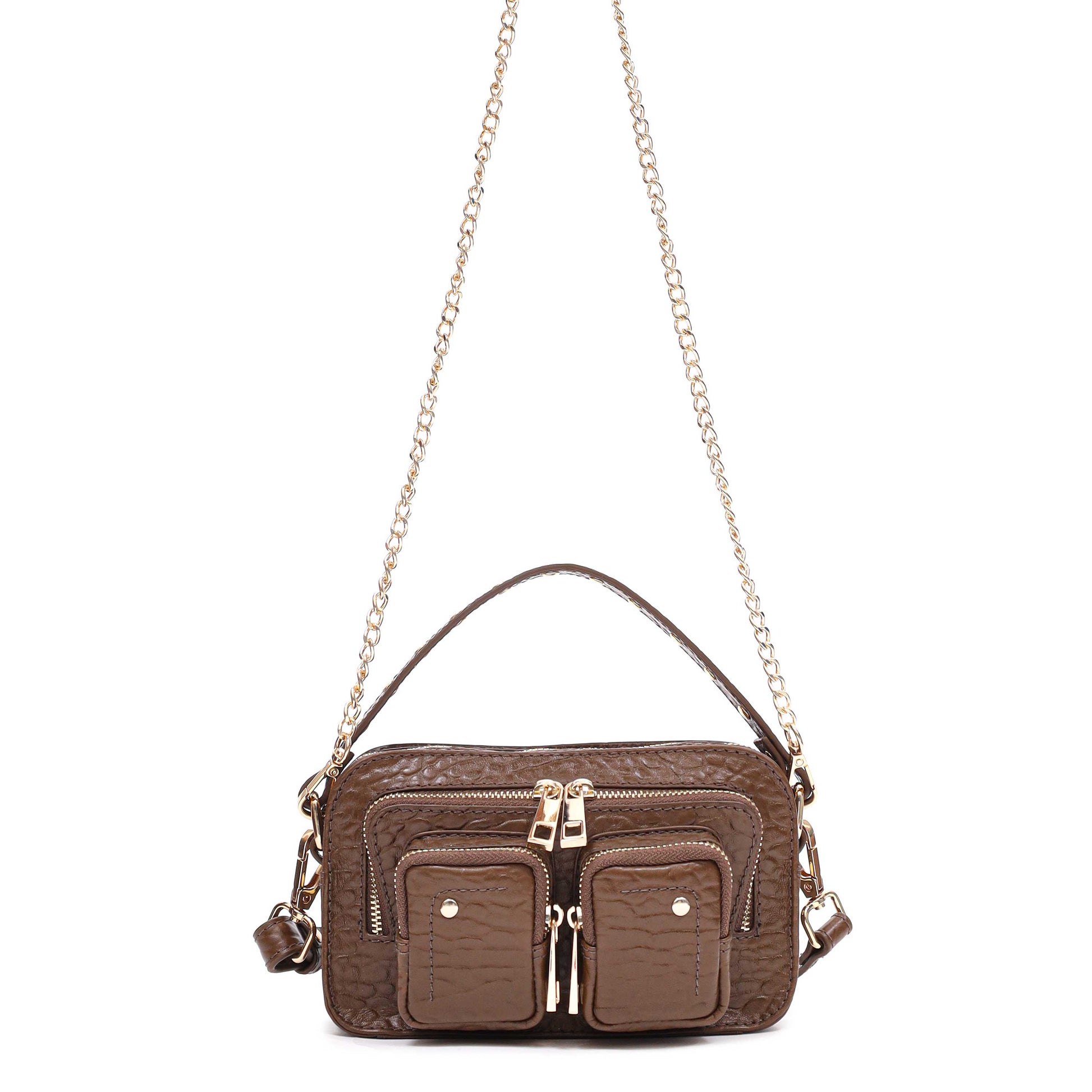 Núnoo Helena New Zealand Brown w. Gold Small bag Brown