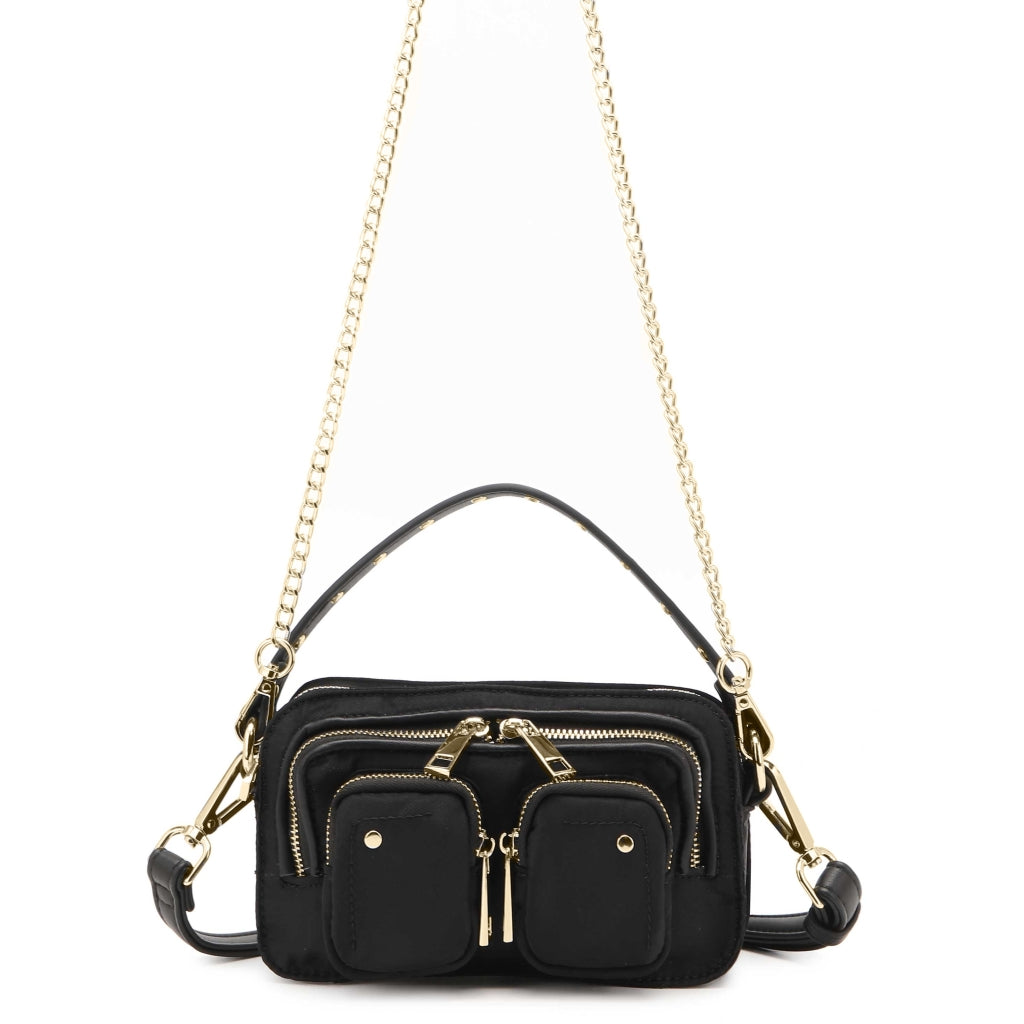 Núnoo Helena Recycled Nylon Black w. Gold Small bag Black