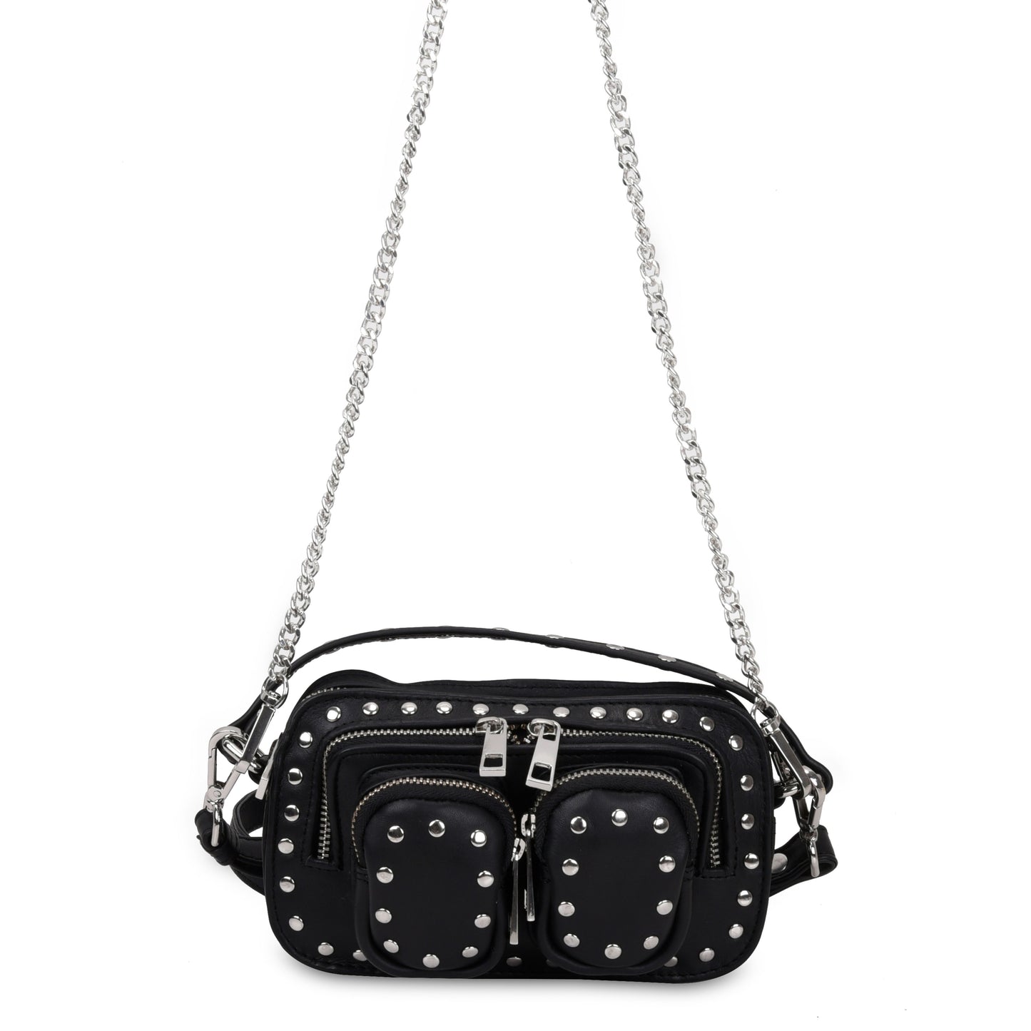 Núnoo Helena Rivet Pure Black w. Silver Small bag Black