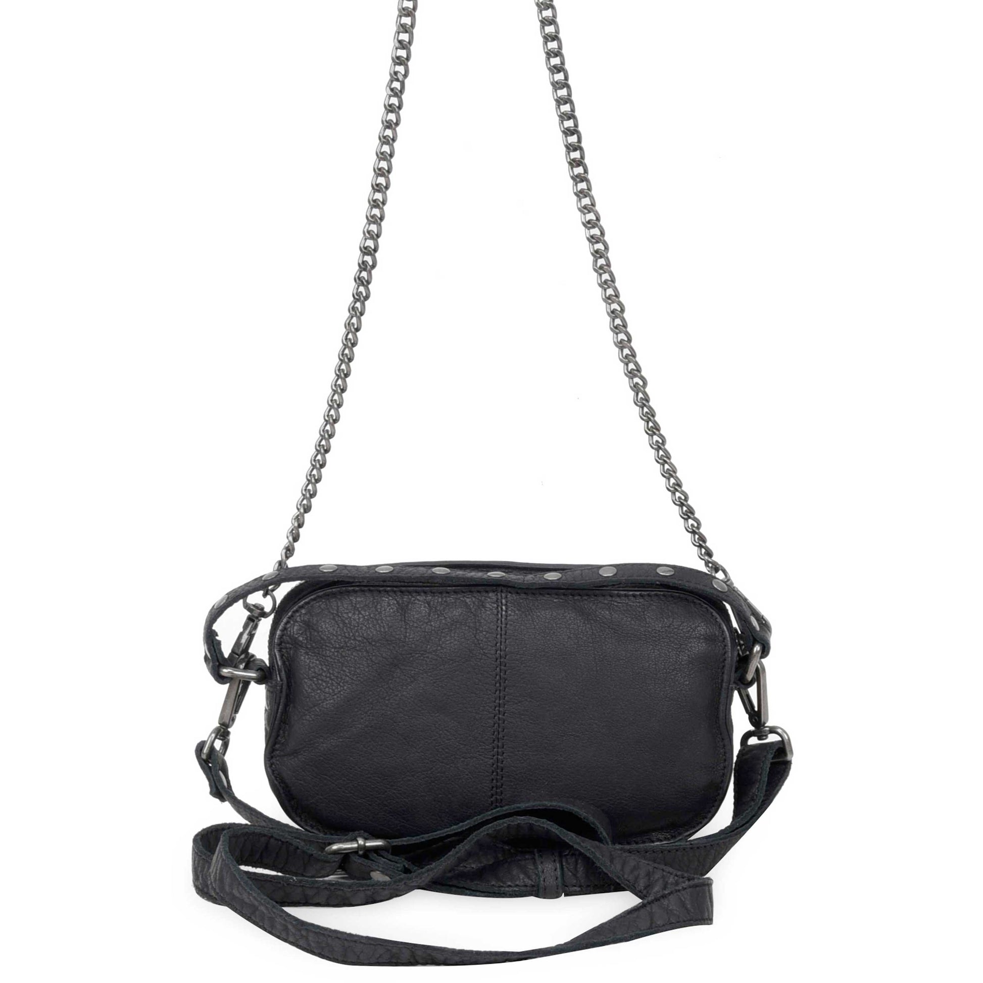 Núnoo Helena Rivet Washed Black w. Antique Silver Small bag Black