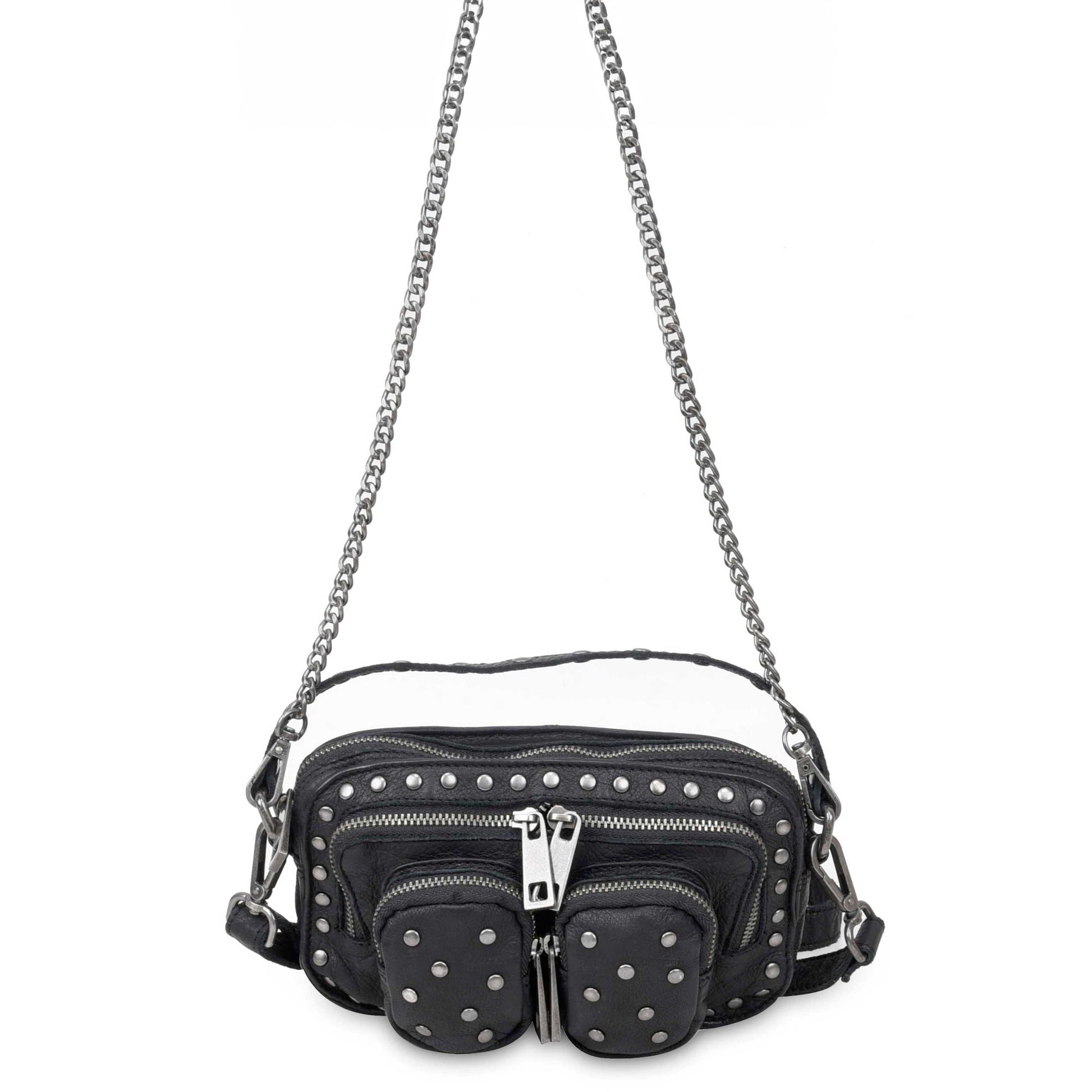 Núnoo Helena Rivet Washed Black w. Antique Silver Small bag Black