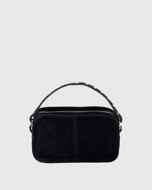 Núnoo Helena Suede Black w. Gold Small bag Black