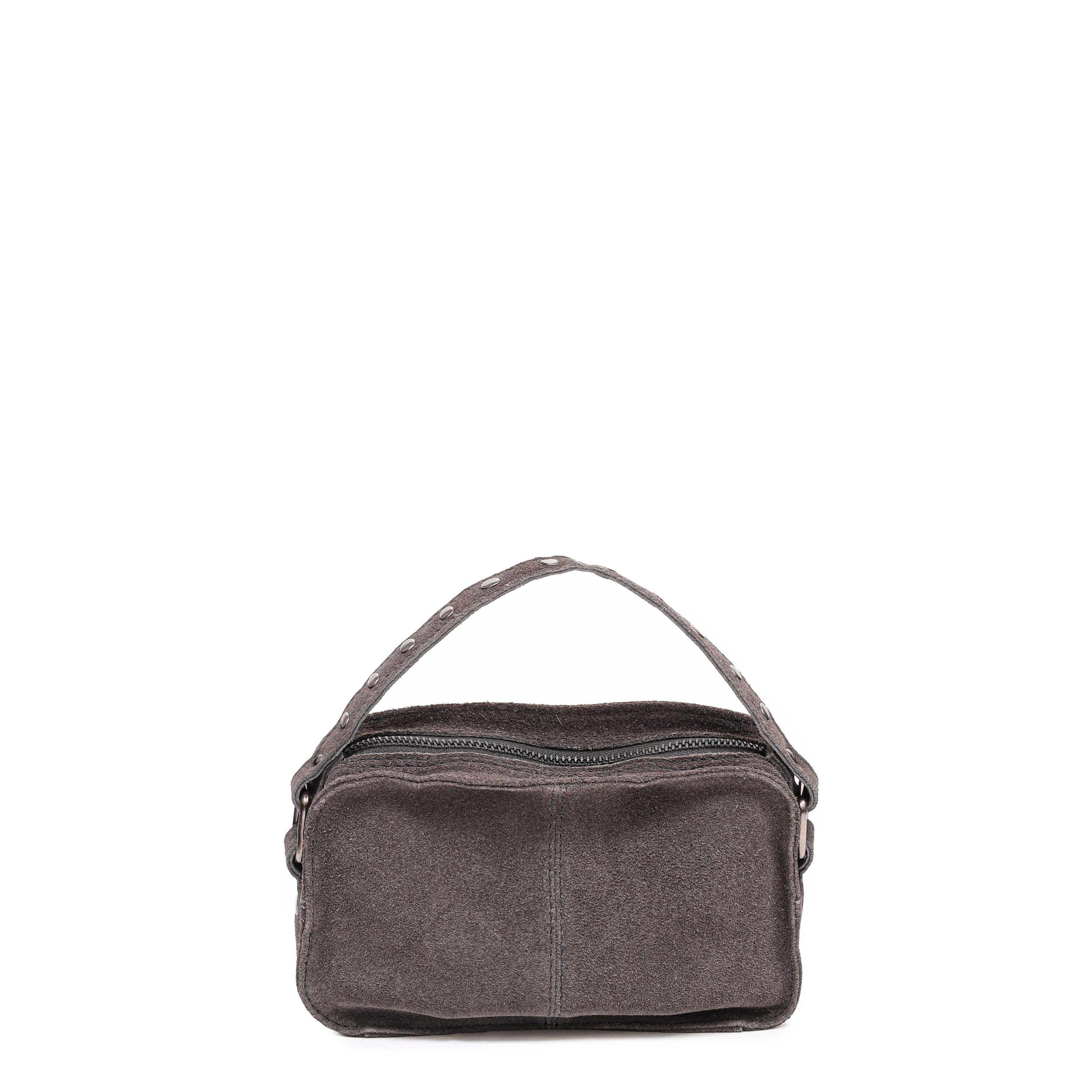 Grey suede cheap shoulder bag