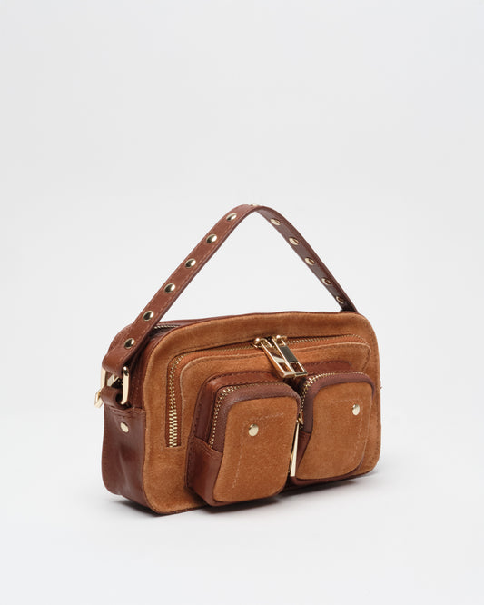 Núnoo Helena Suede Toffee w. Gold Small bag Toffee