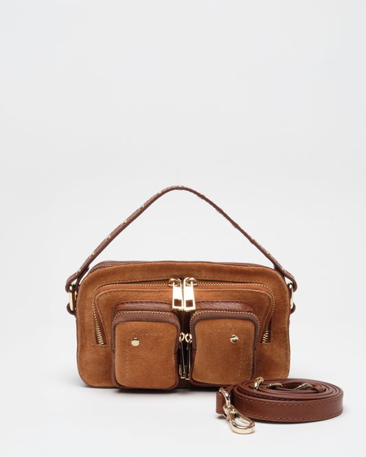 Núnoo Helena Suede Toffee w. Gold Small bag Toffee