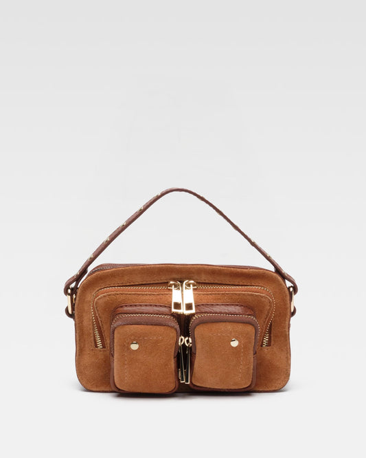Núnoo Helena Suede Toffee w. Gold Small bag Toffee