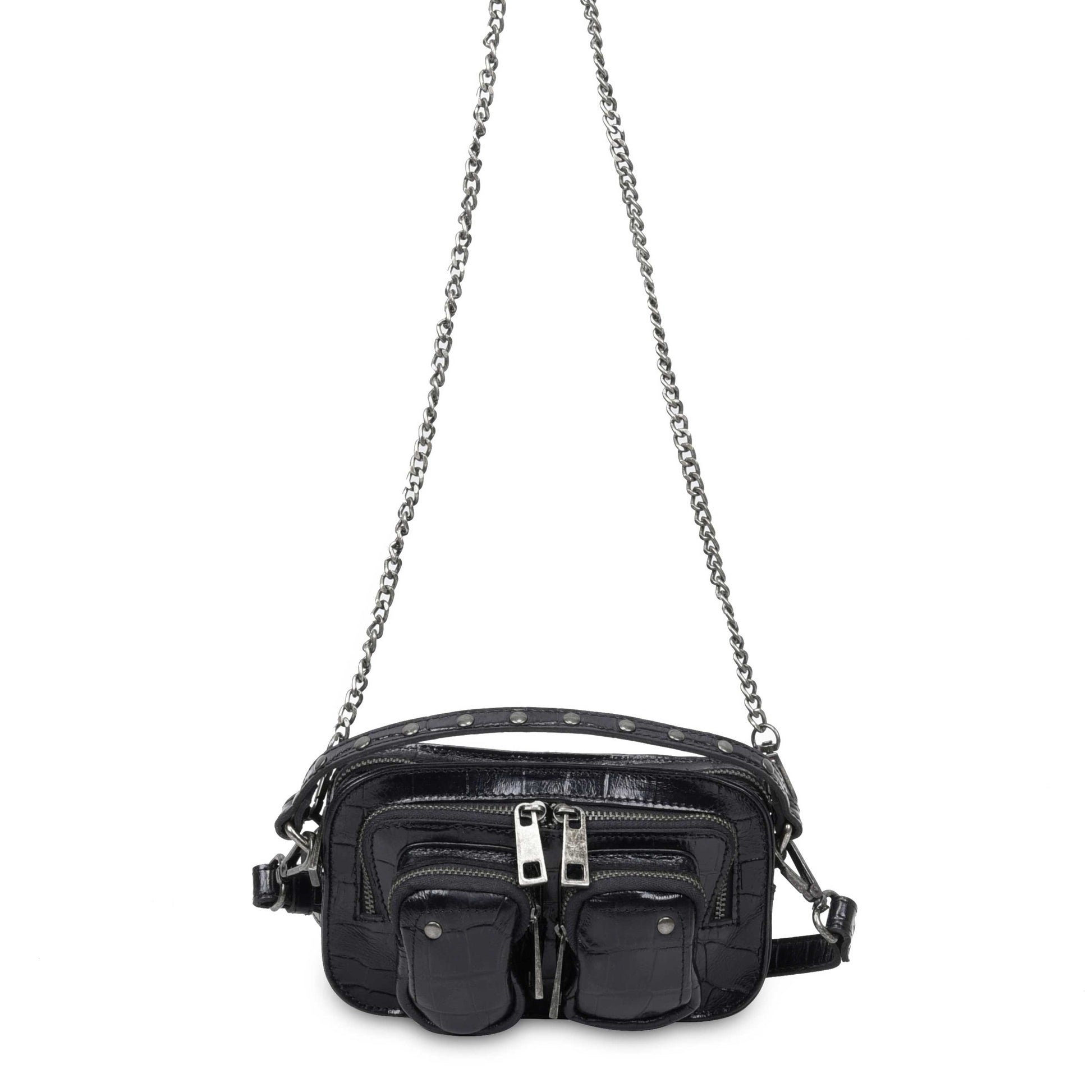 Núnoo Helena Texas Black w. Antique Silver Small bag Black