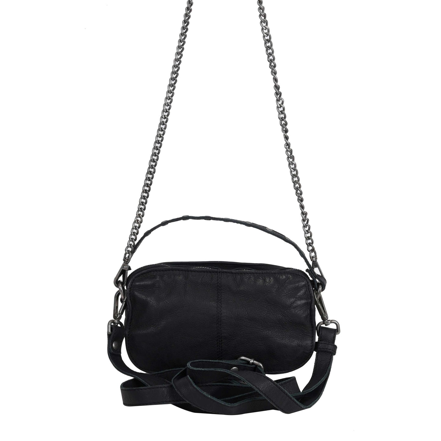 Núnoo Helena Washed Black w. Antique Silver Small bag Black