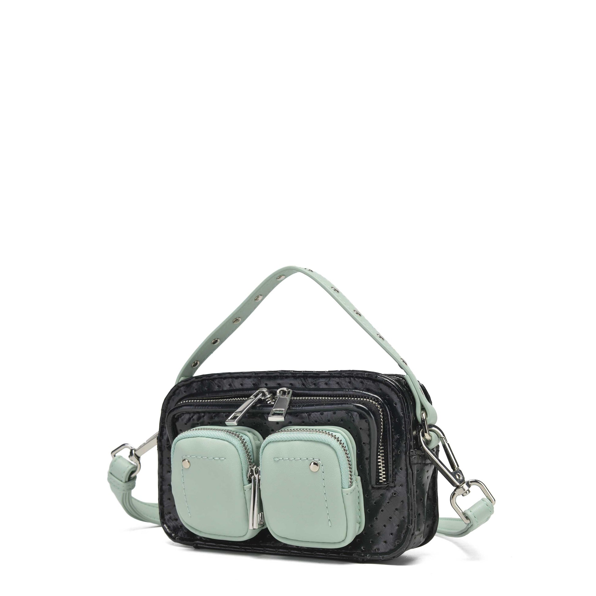 Núnoo Helena Wrinkle Black/Pale Aqua Small bag Black/Pale Aqua