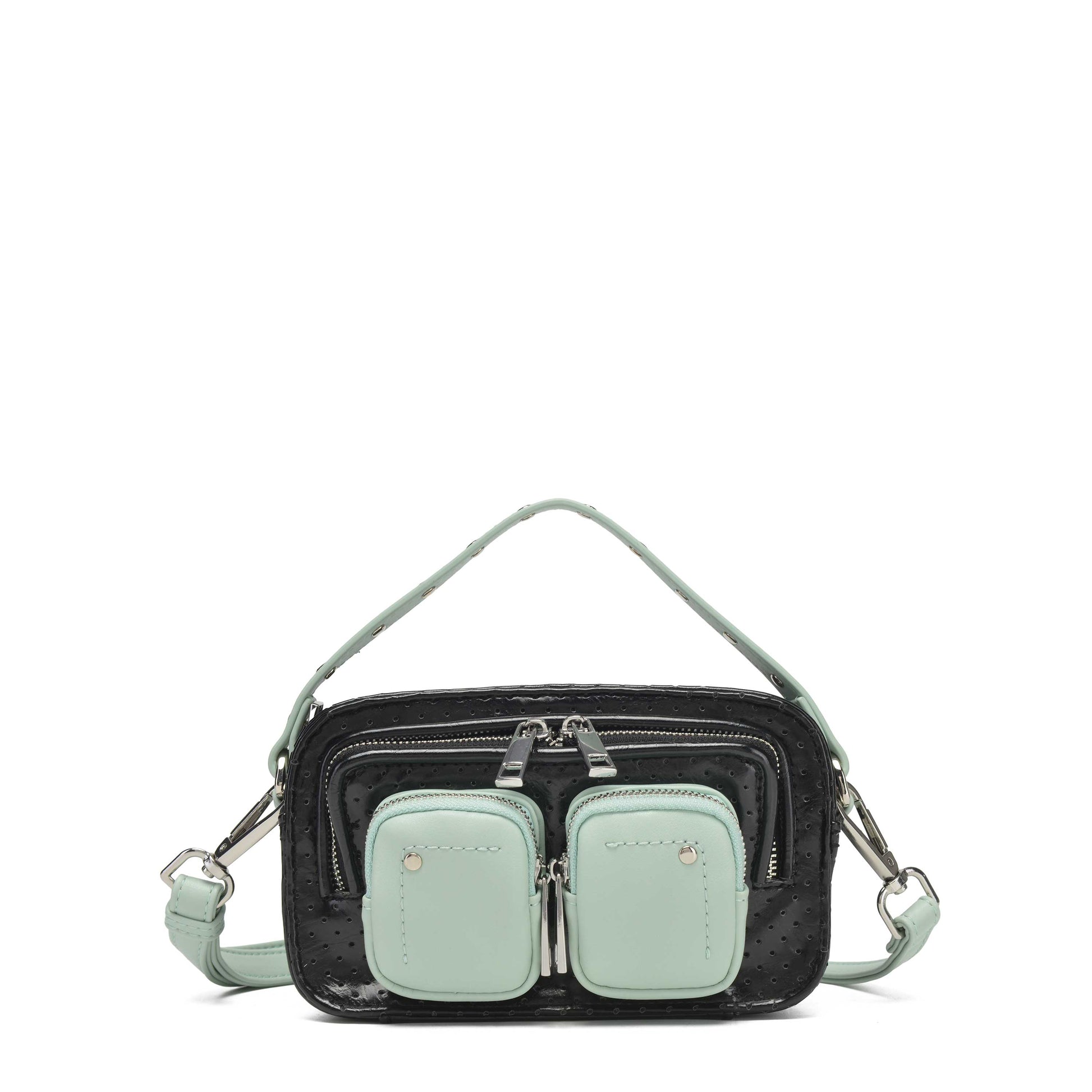 Núnoo Helena Wrinkle Black/Pale Aqua Small bag Black/Pale Aqua