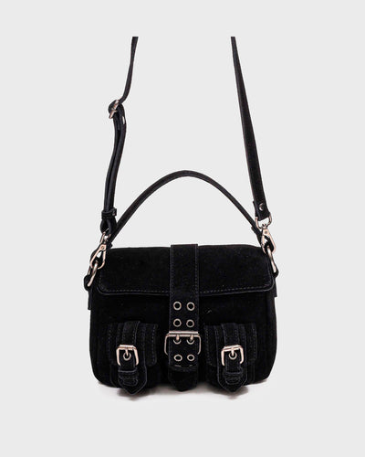 Honey Buckle Suede Black