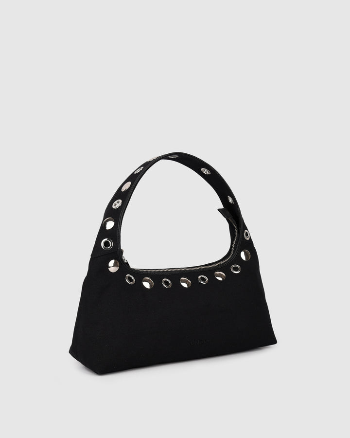 Núnoo Large Dandy Studs Canvas Black Large Black