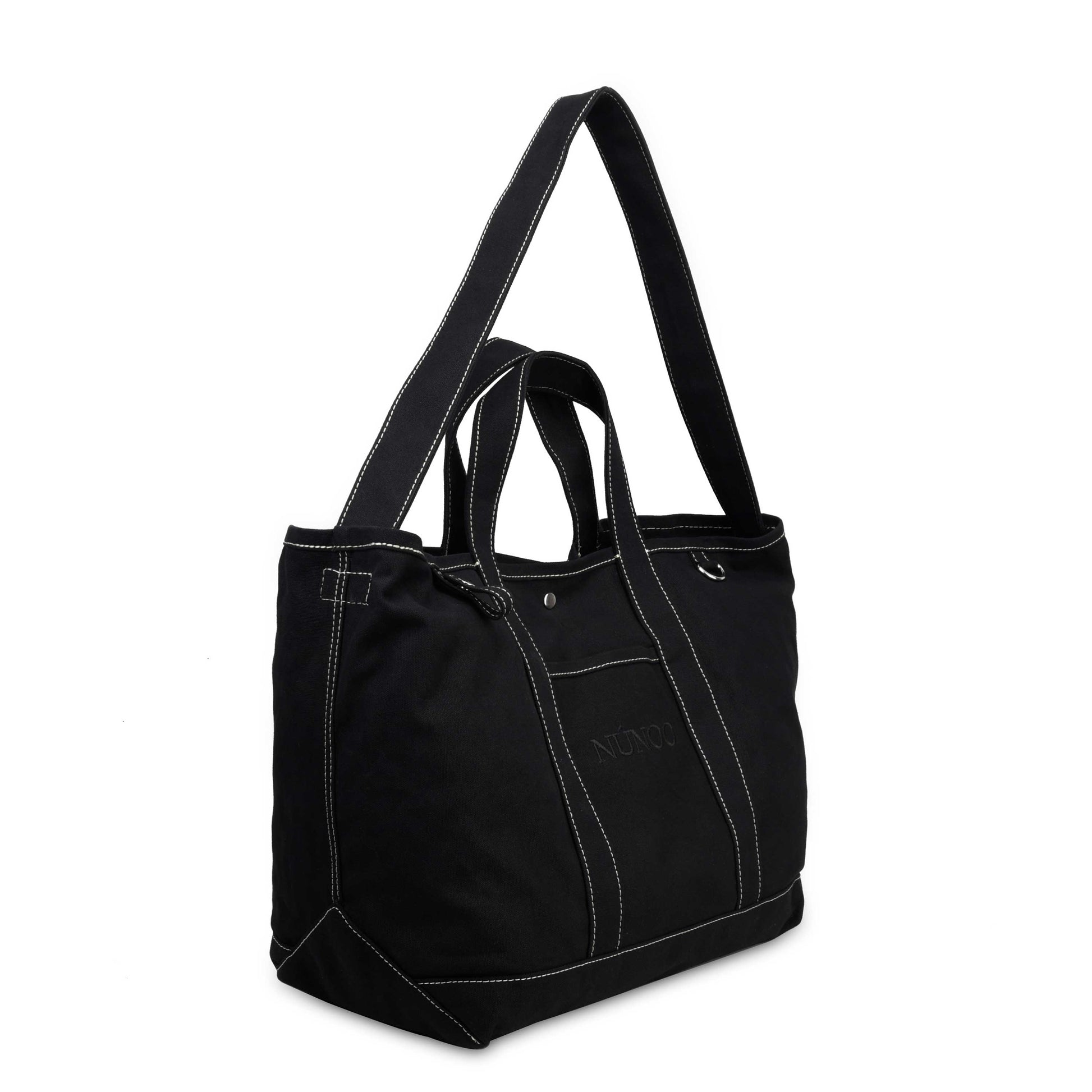 Núnoo Large Tote Recycled Canvas Black Shoulder bags Black