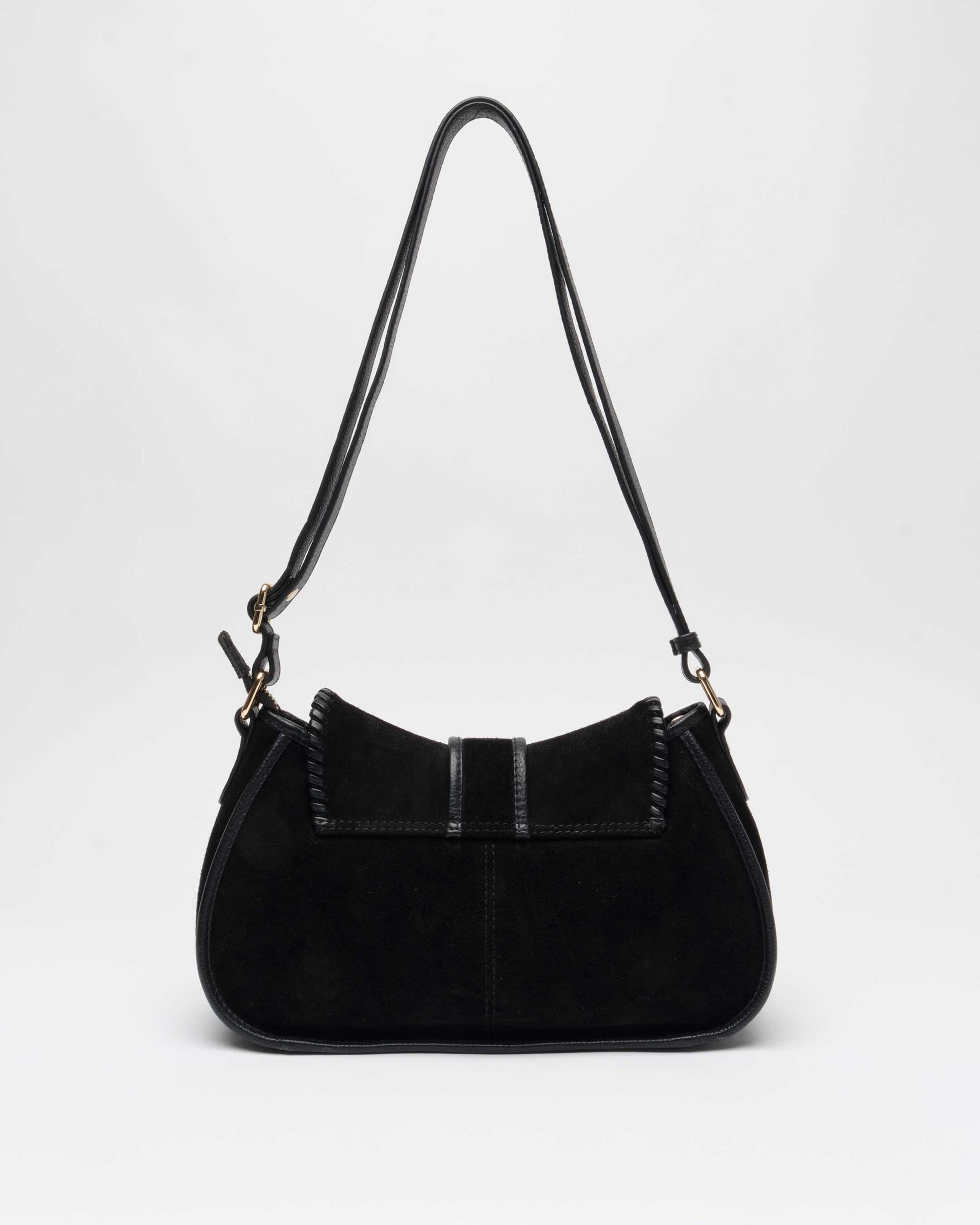 Núnoo Maria Stitch Suede Black w. Gold Medium Black