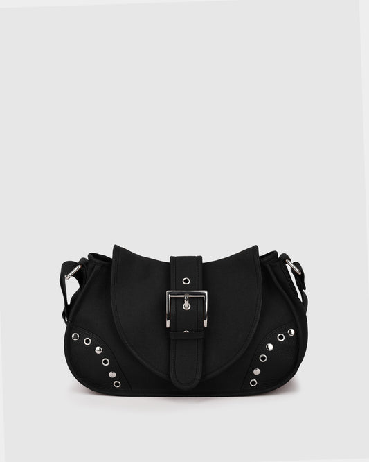 Núnoo Maria Studs Canvas Black Small bag Black