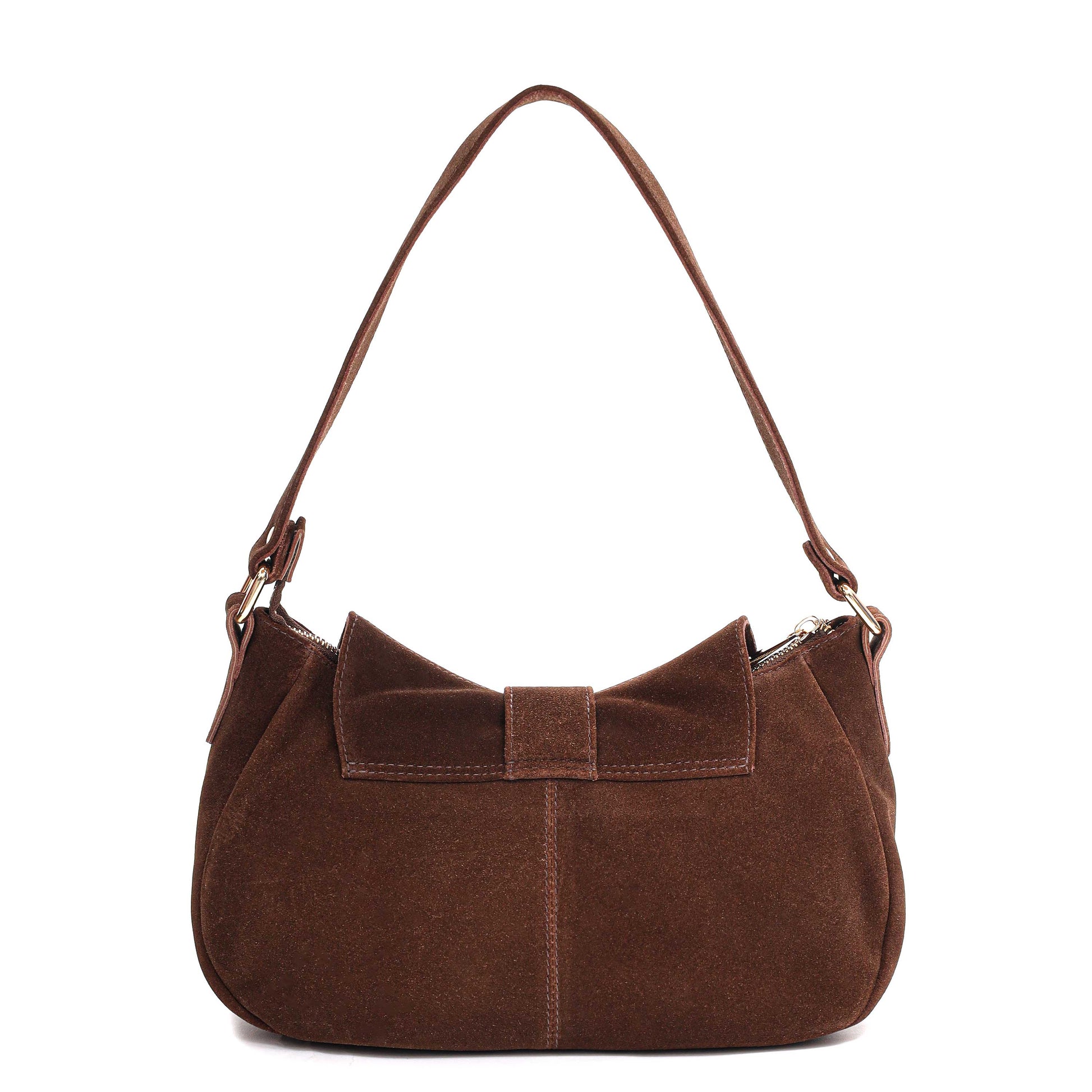 Núnoo Maria Suede Brown w. Gold Shoulder bags Brown