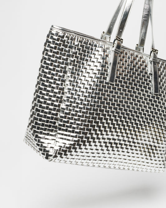 Núnoo Maxi Shopper Braided Recycled Cool Silver Maxi Silver