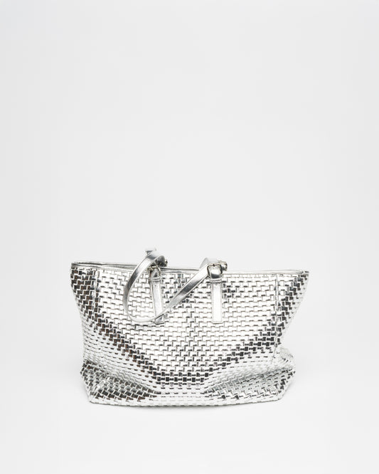 Núnoo Maxi Shopper Braided Recycled Cool Silver Maxi Silver