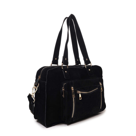 Núnoo Mille Suede Black w. Gold Maxi Black