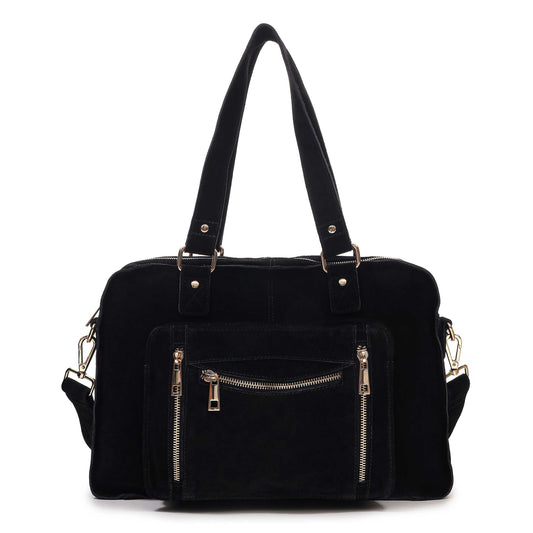 Núnoo Mille Suede Black w. Gold Maxi Black