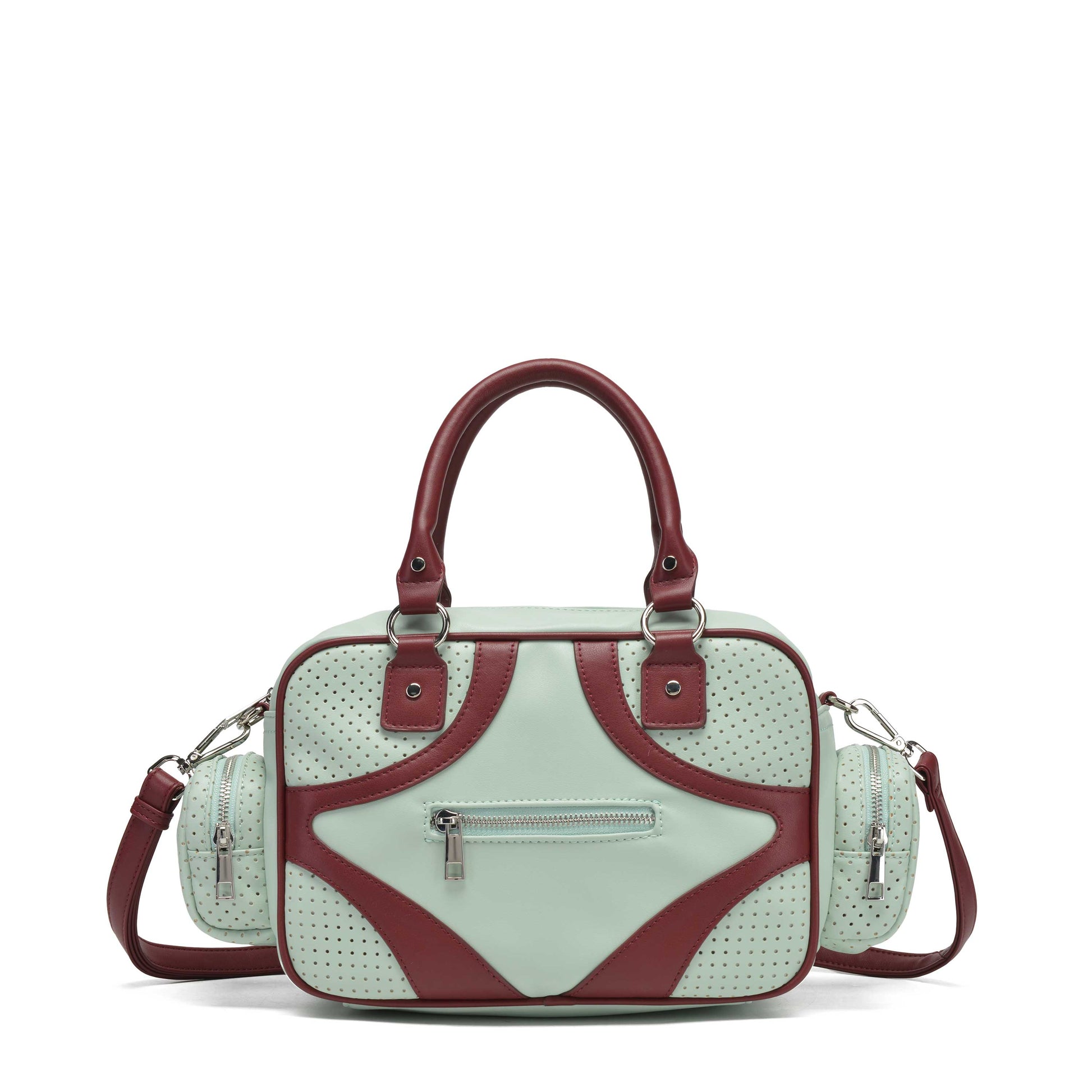 Núnoo Ollie Wrinkle Pale Aqua Shoulder bags Pale Aqua/Maroon