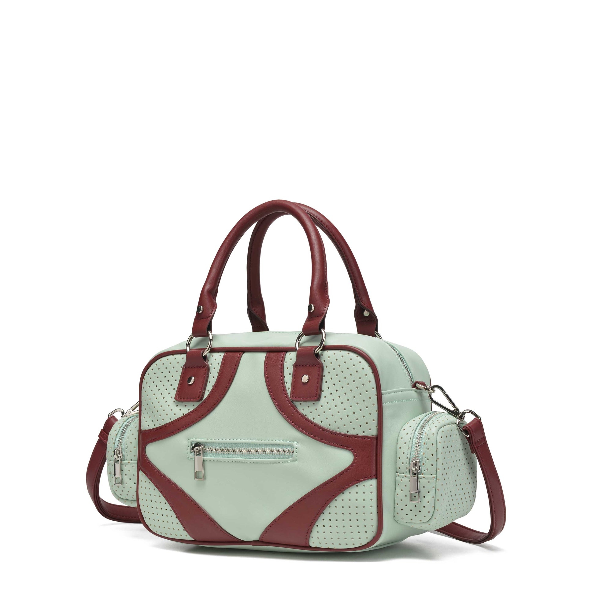 Núnoo Ollie Wrinkle Pale Aqua Shoulder bags Pale Aqua/Maroon