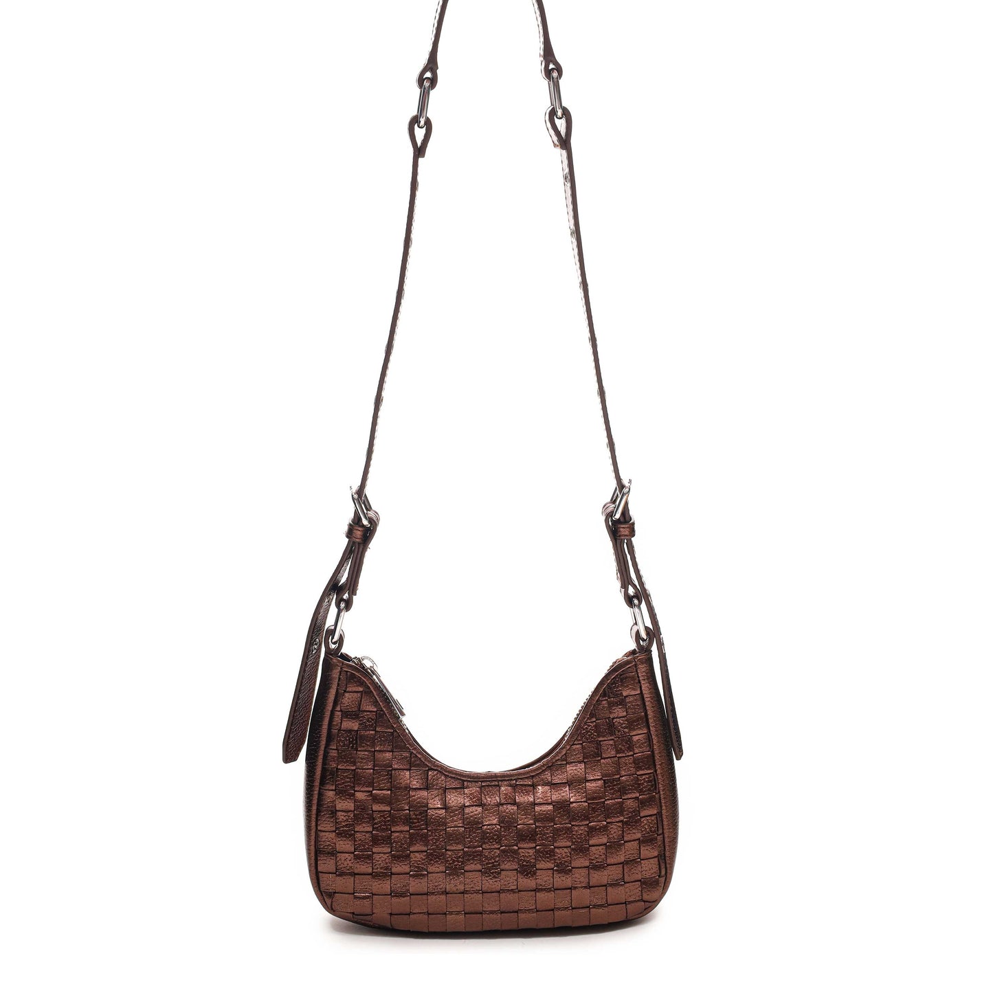 Núnoo Palma Braided Metallic Brown Small bag Brown