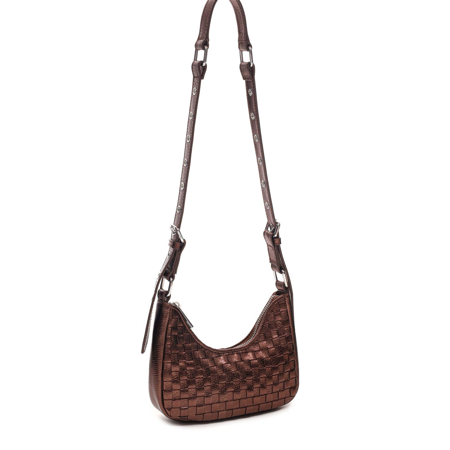 Núnoo Palma Braided Metallic Brown Small bag Brown