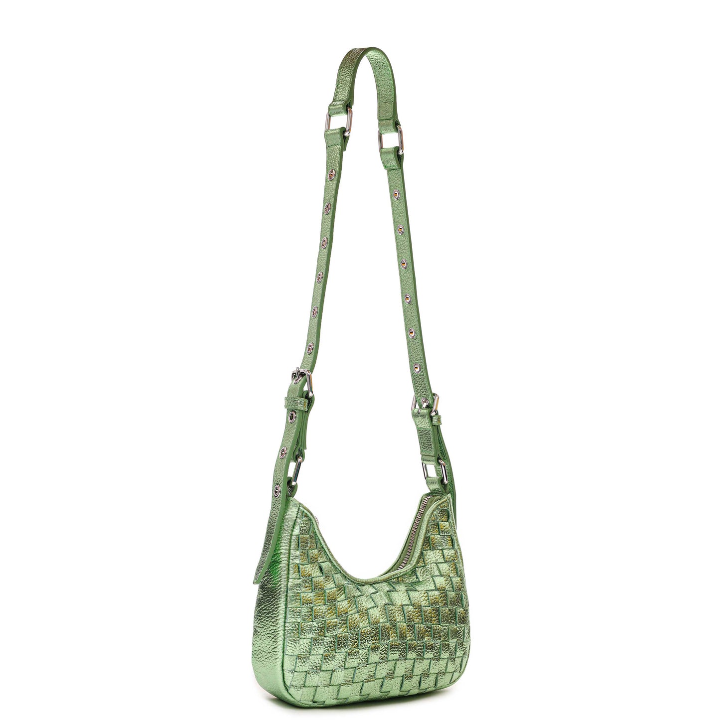 Núnoo Palma Braided Metallic Light Green Small bag Light green