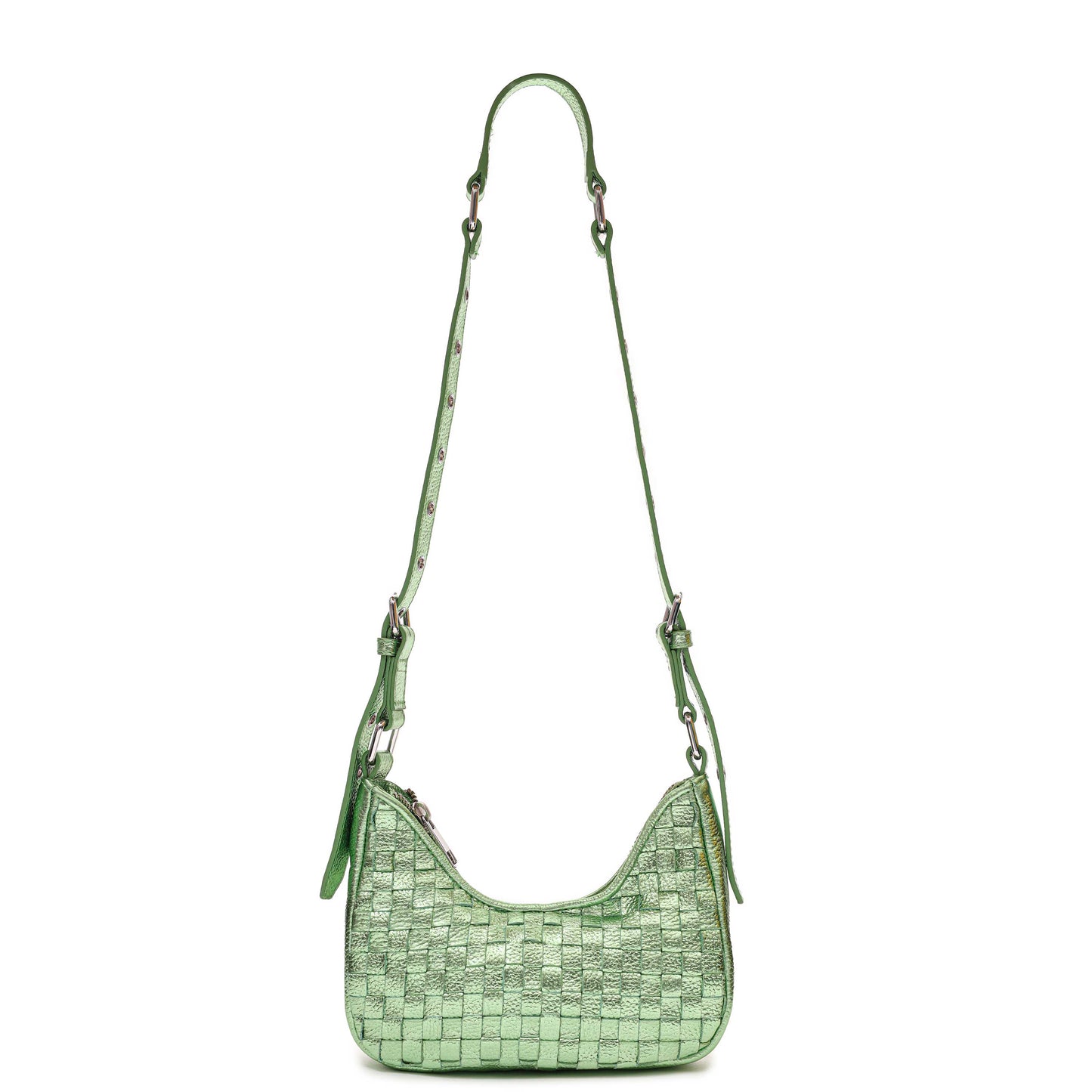 Núnoo Palma Braided Metallic Light Green Small bag Light green