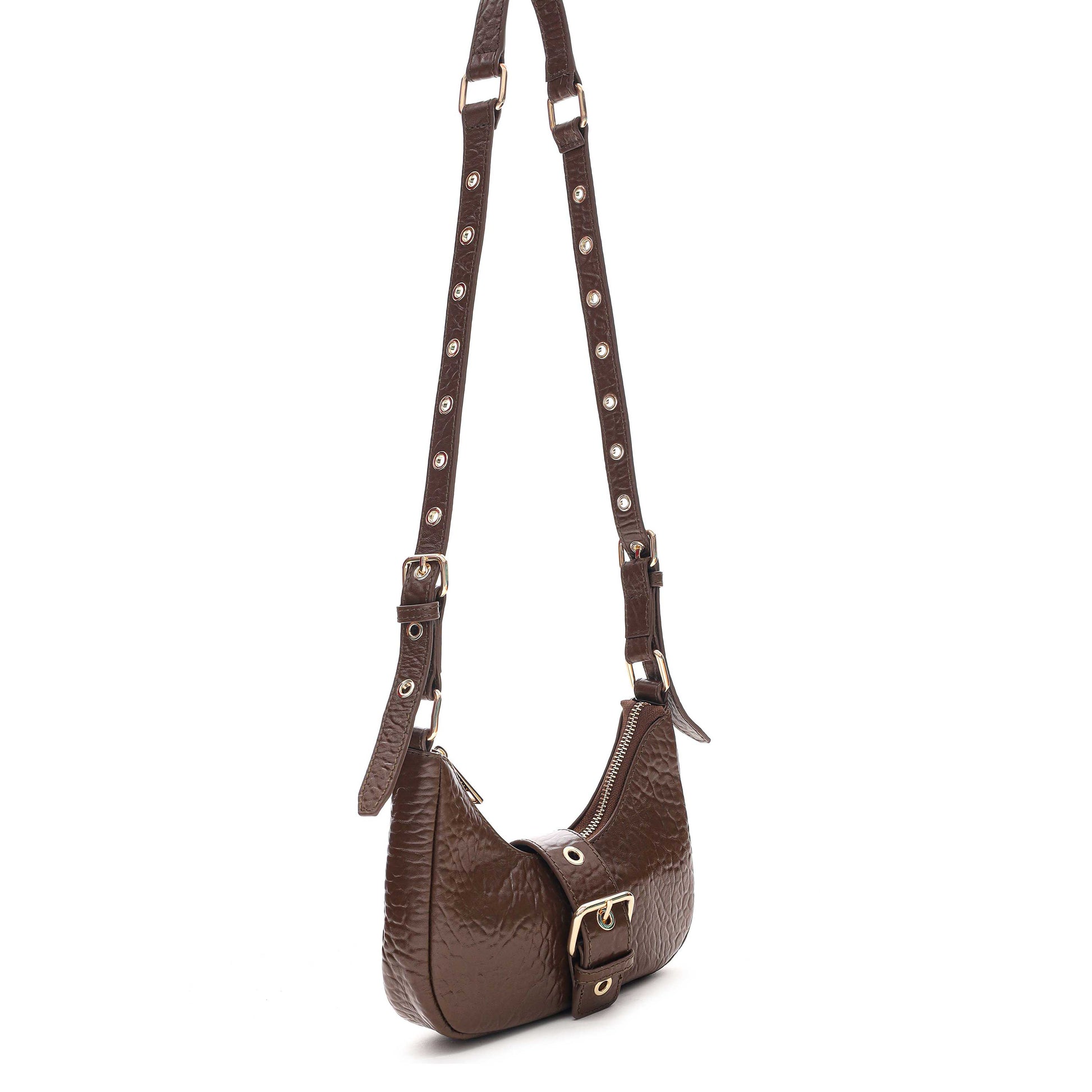 Núnoo Palma Buckle New Zealand Brown w. Gold Small bag Brown