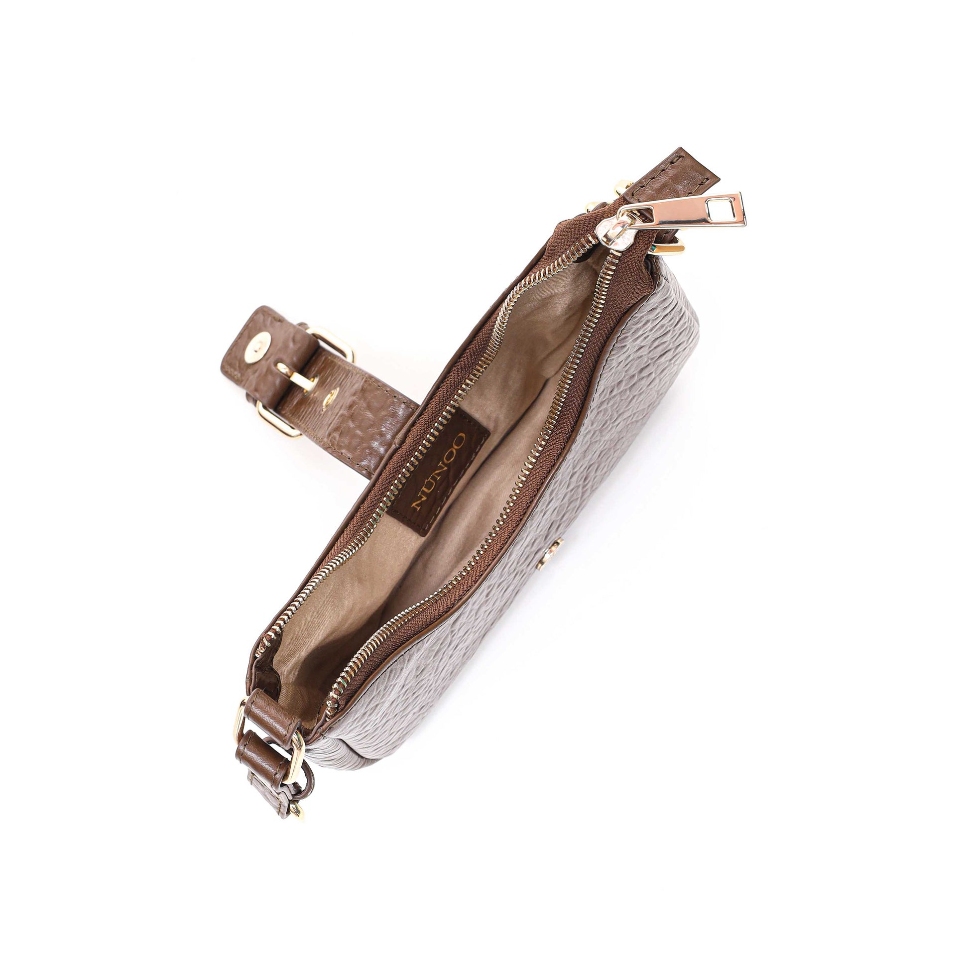 Núnoo Palma Buckle New Zealand Brown w. Gold Small bag Brown