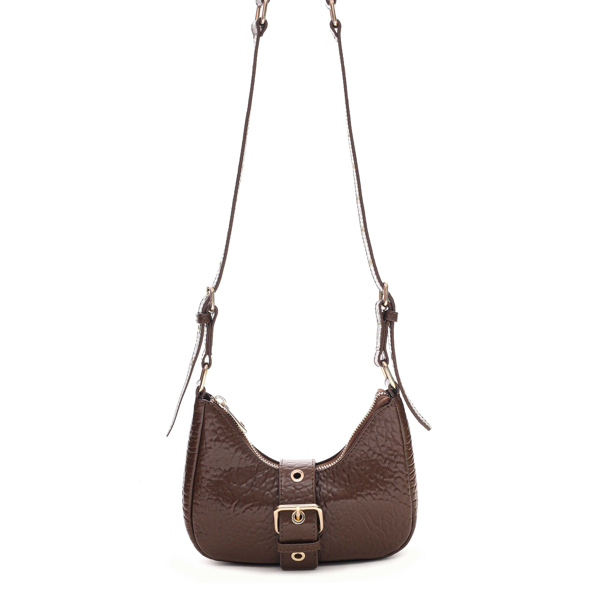 Núnoo Palma Buckle New Zealand Brown w. Gold Small bag Brown