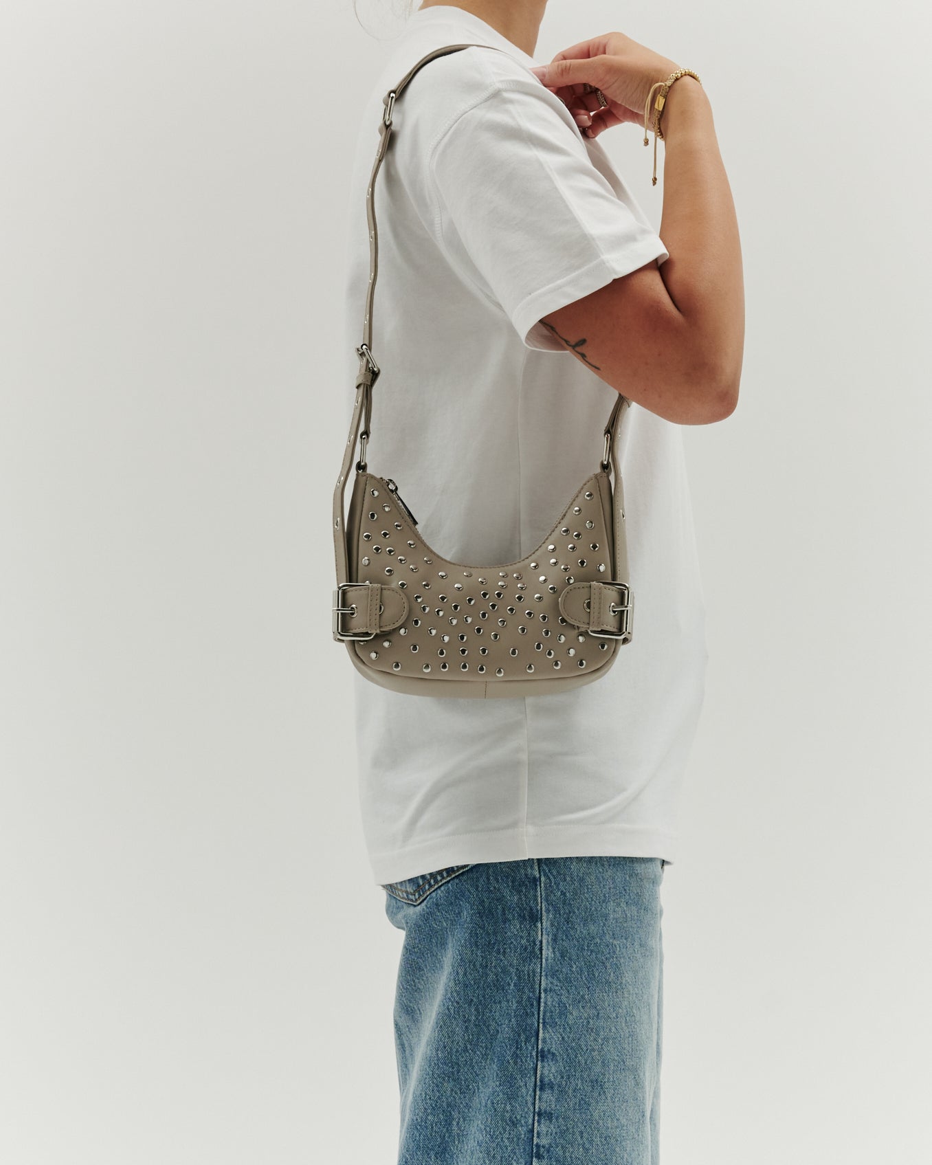 Núnoo Palma Rivet Pure Stone w. Gold Small bag Stone