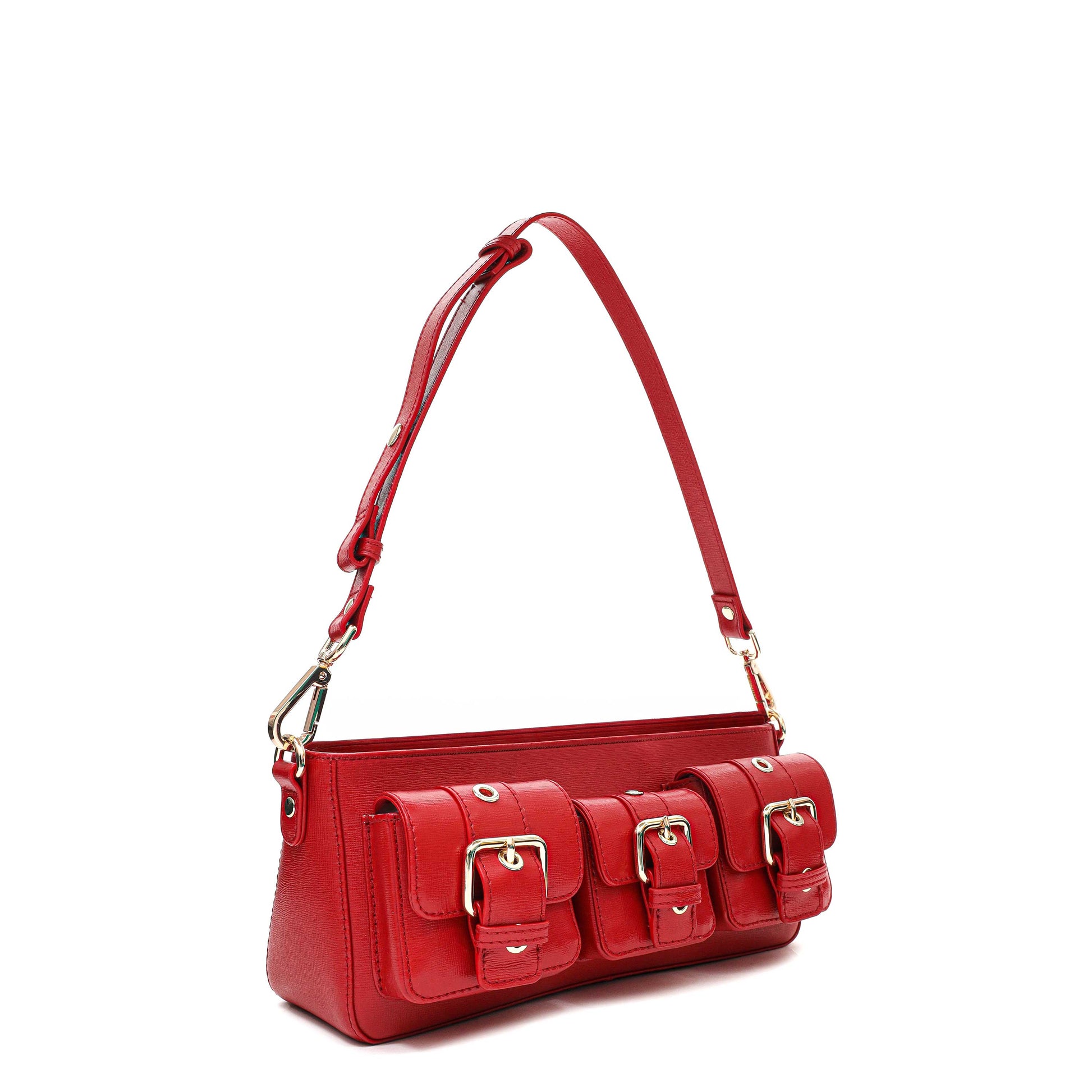 Núnoo Penny Florence Bright Red w. Gold Shoulder bags