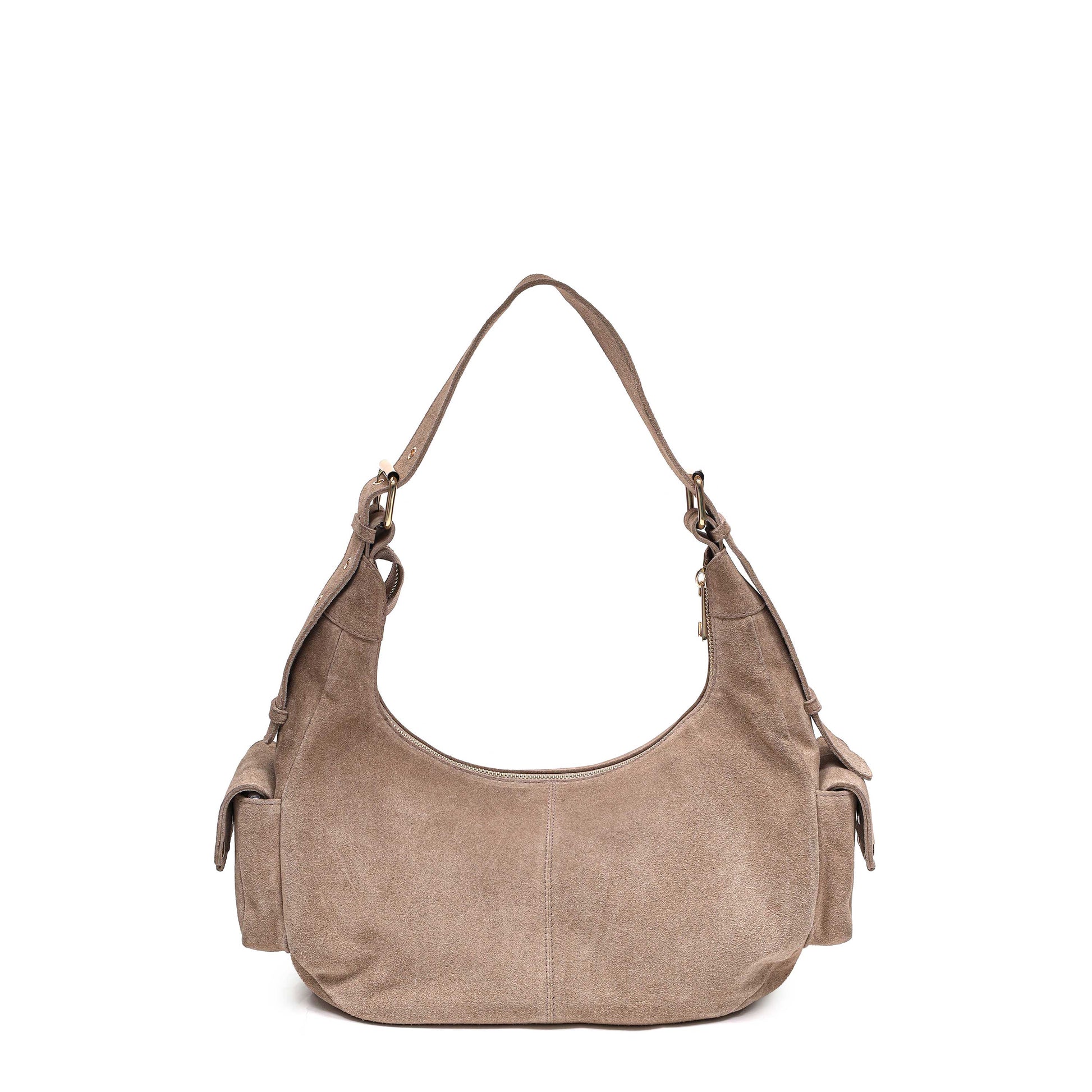 Núnoo Sally Buckle Suede Beige w. Gold Large Beige