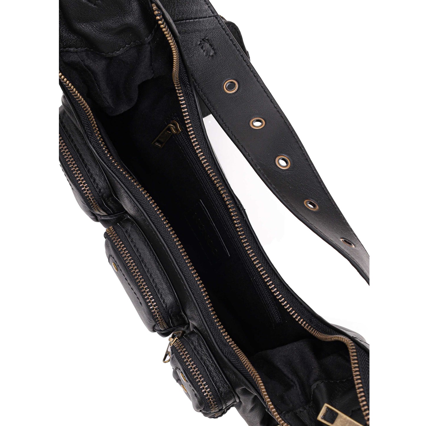 Núnoo Sally Small Pocket Sheep Black w. gold Shoulder bags Black