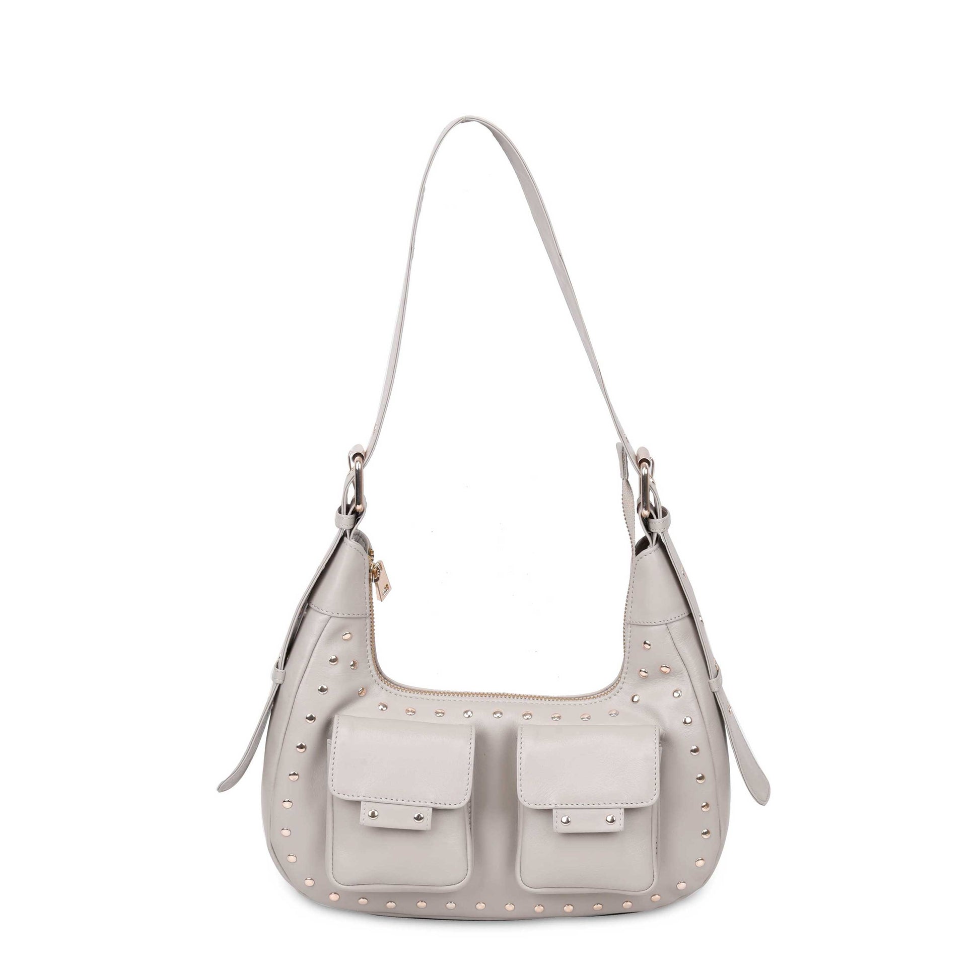 Núnoo Sally Small Rivet Pure Stone w. Gold Shoulder bags Stone