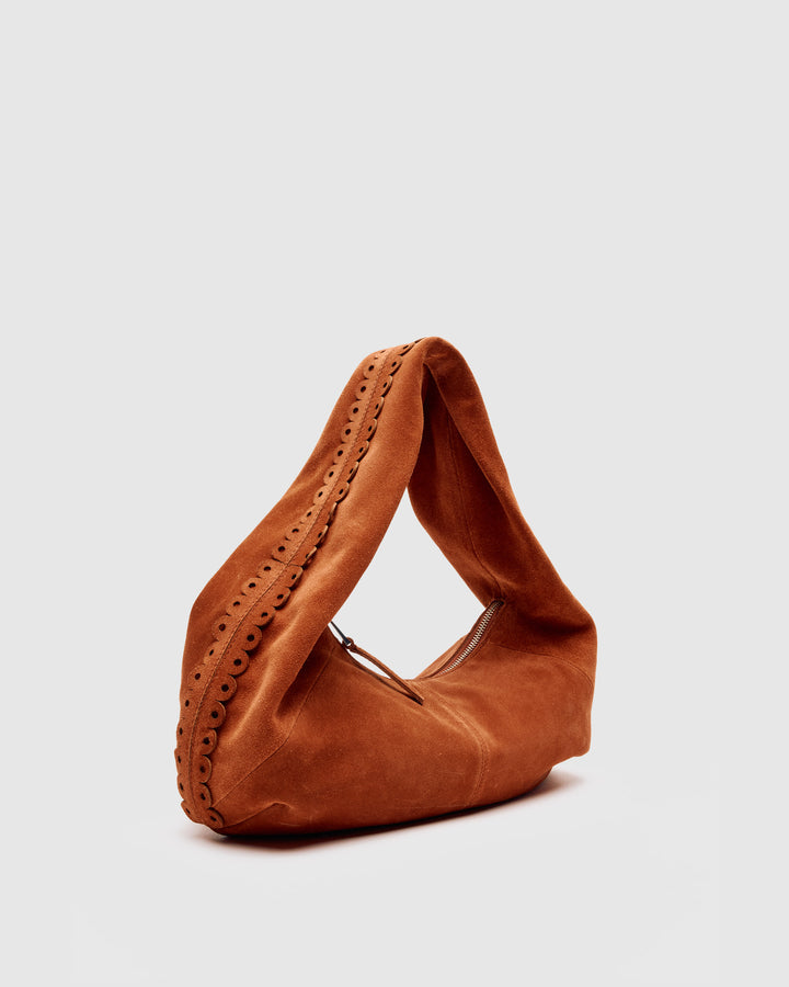 Núnoo Small Alma Scallop Suede Redwood Medium Redwood