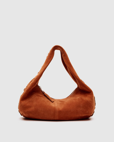 Small Alma Scallop Suede Redwood