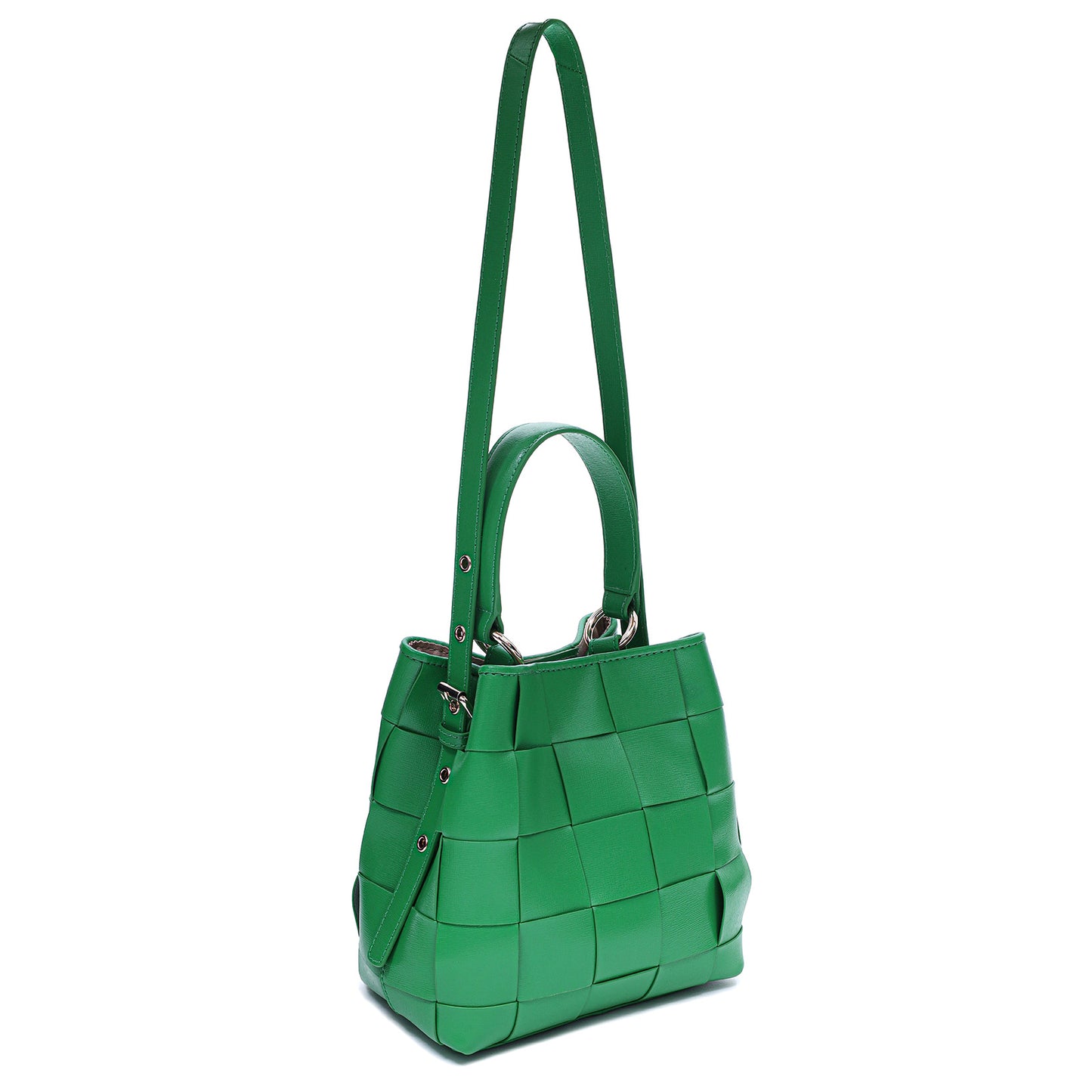 Núnoo Small Chiara Braided Florence Green w. Gold Shoulder bags Green