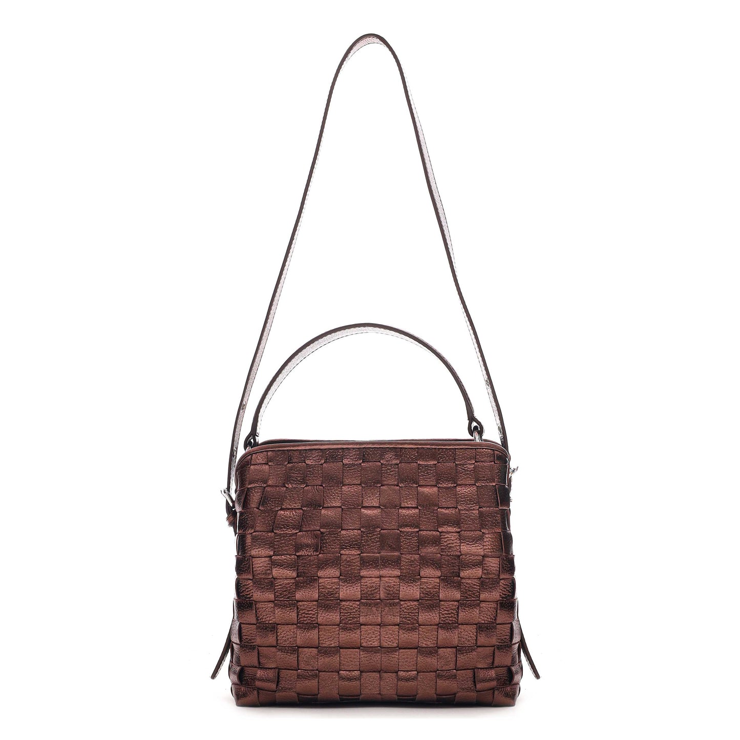 Núnoo Small Chiara Braided Metallic Brown Shoulder bags Brown