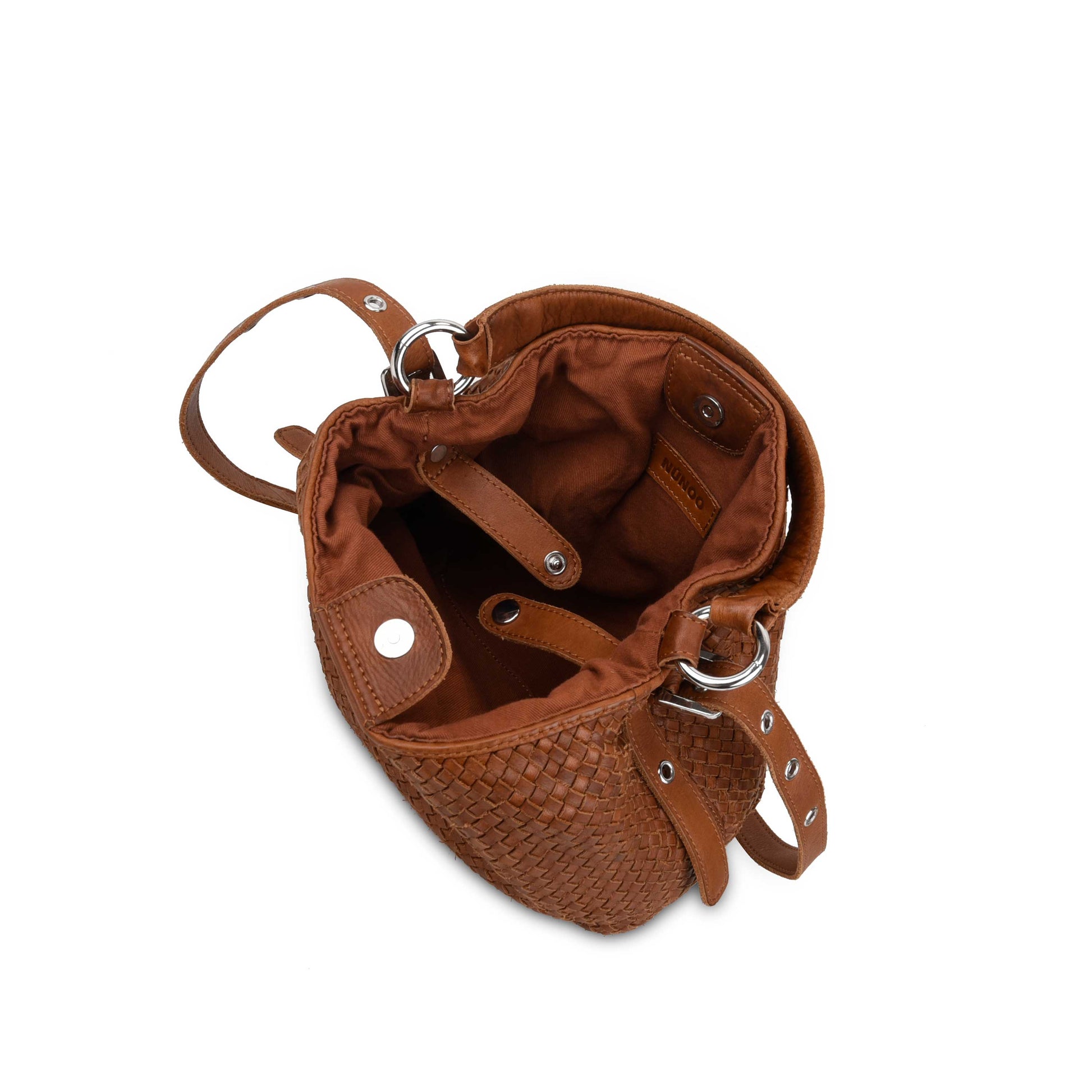 Núnoo Small Chiara Mini Braided Mountain Cognac Shoulder bags