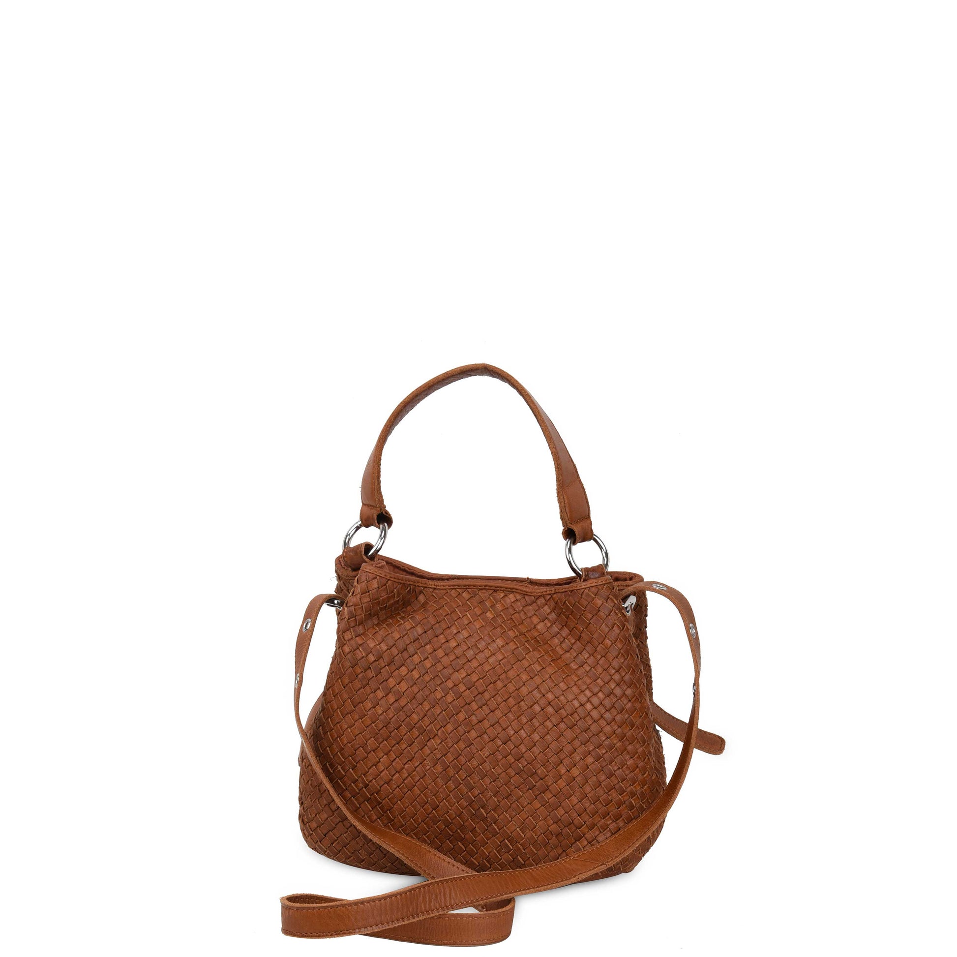 Núnoo Small Chiara Mini Braided Mountain Cognac Shoulder bags