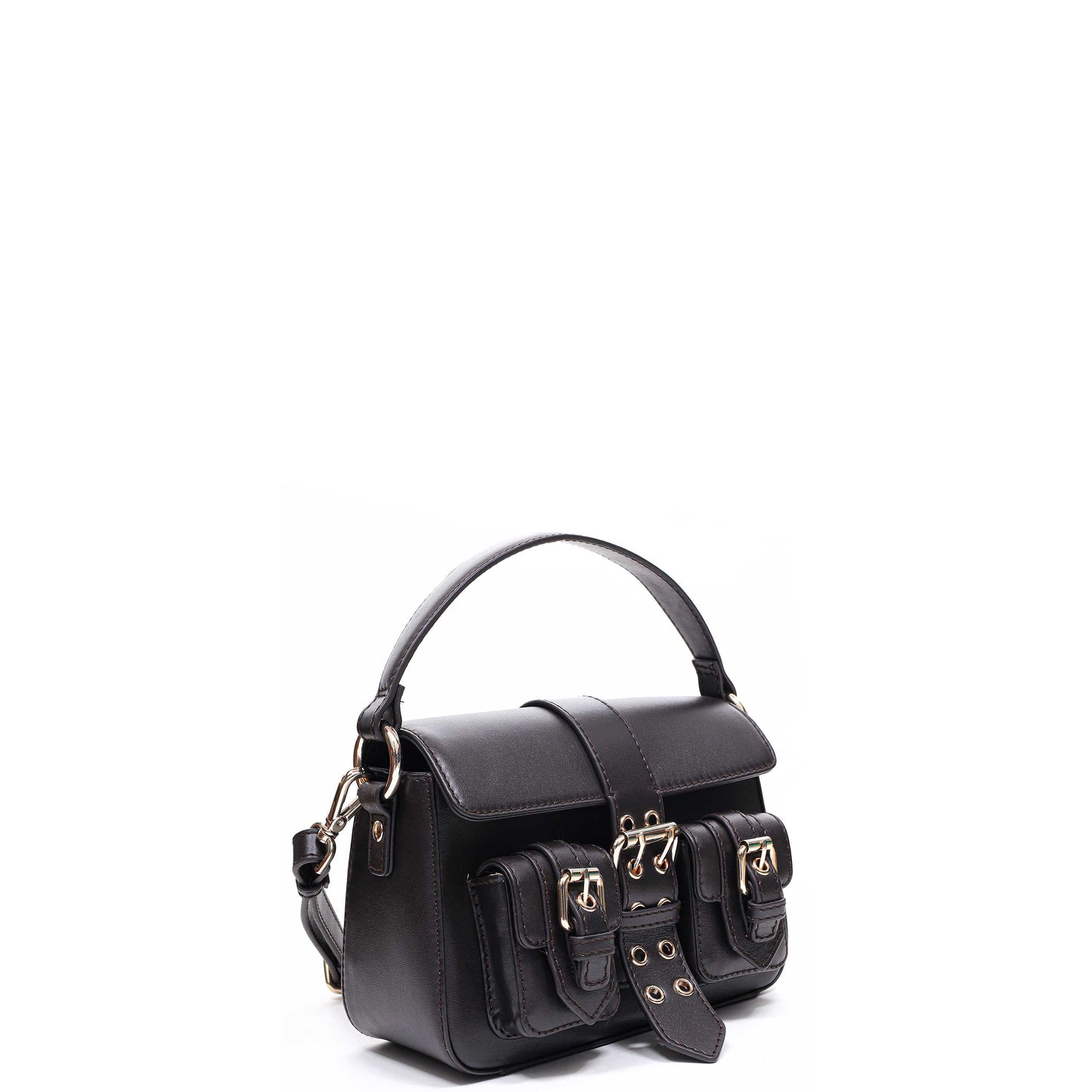 Núnoo Small Honey Buckle Italian Leather Dark Brown w. Gold Shoulder bags Dark brown