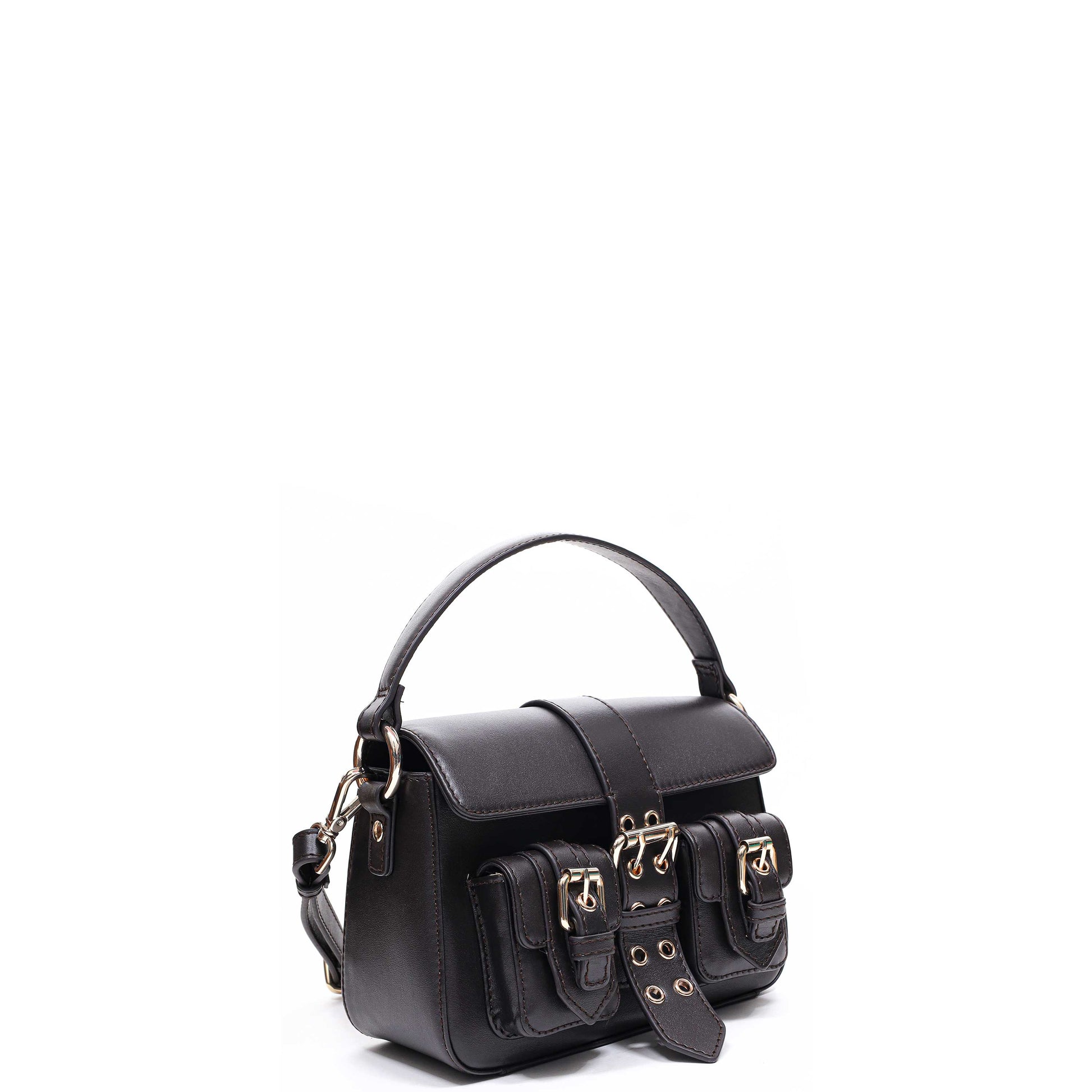 Núnoo Small Honey Buckle Italian Leather Dark Brown w. Gold Shoulder bags Dark brown
