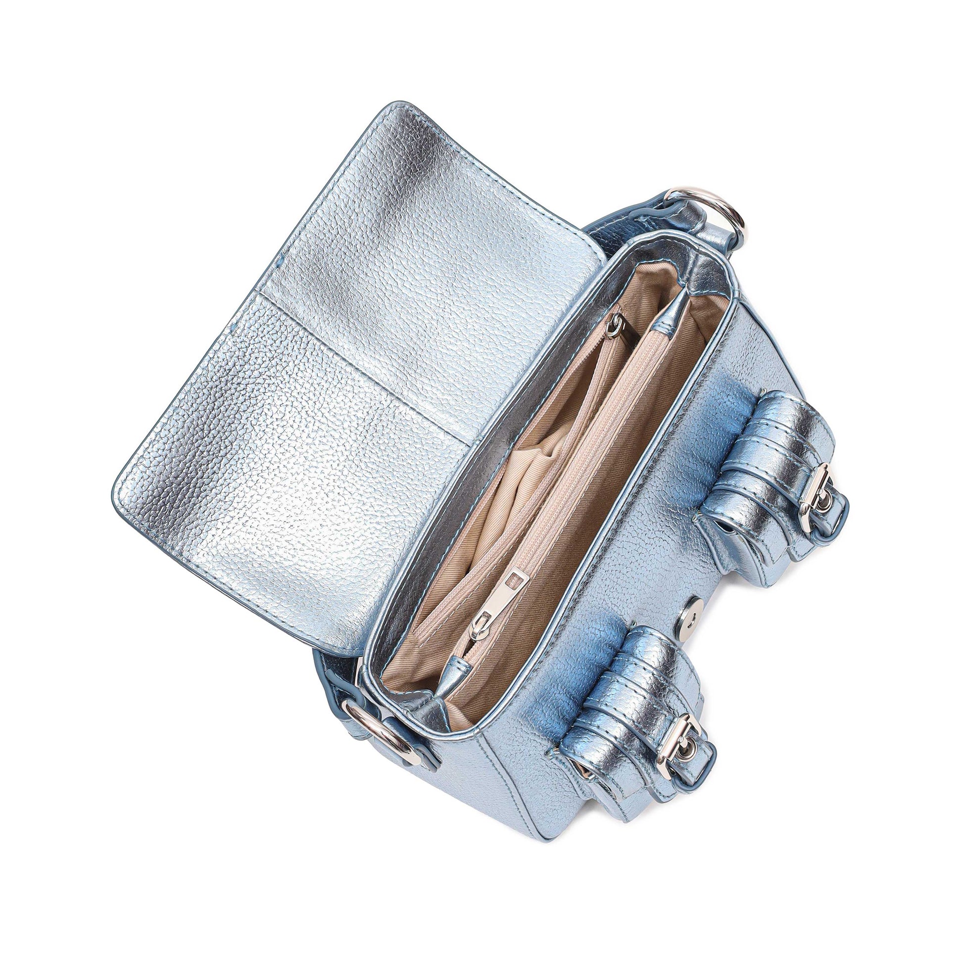 Núnoo Small Honey Buckle Metallic Light Blue Shoulder bags Light blue